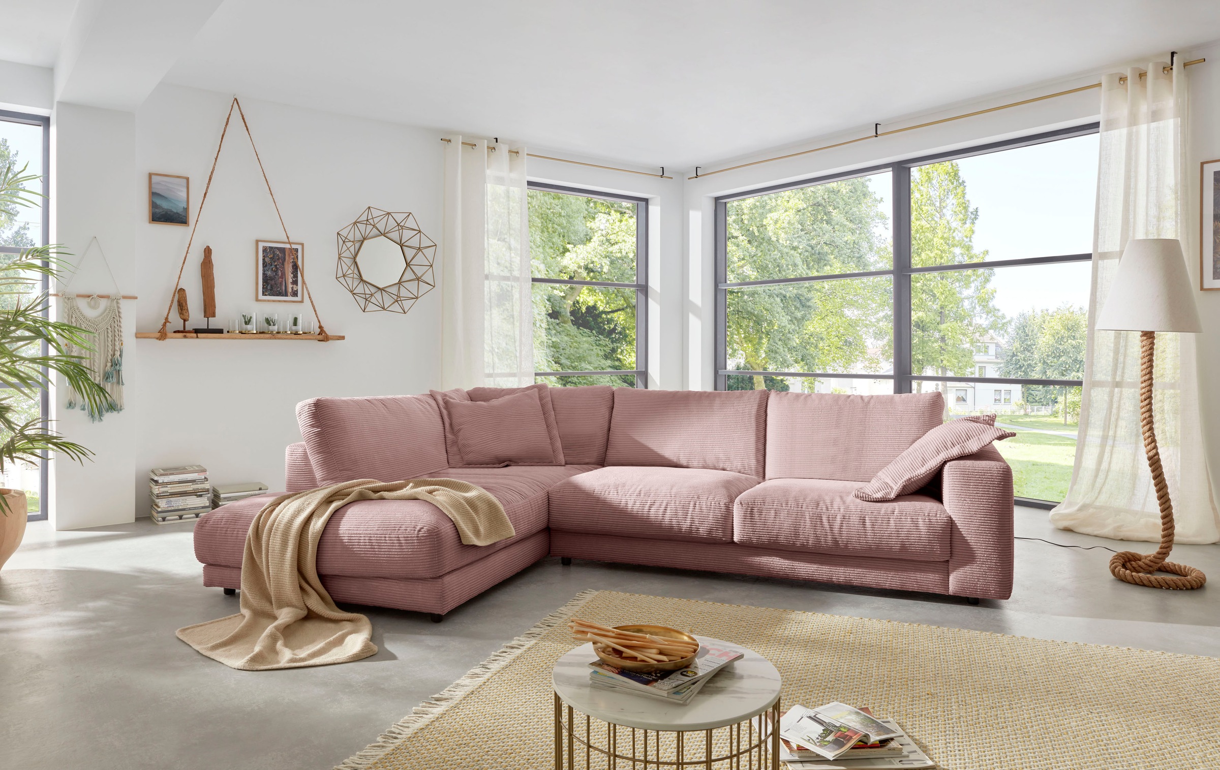 Home affaire Ecksofa "Enisa XXL B/T/H: 325/224/85 cm L-Form" Kuschelig, gem günstig online kaufen
