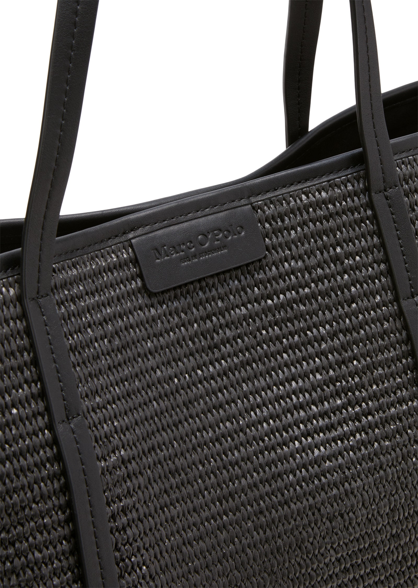 Marc O'Polo Shopper »in Bast-Optik mit Echtleder-Details«