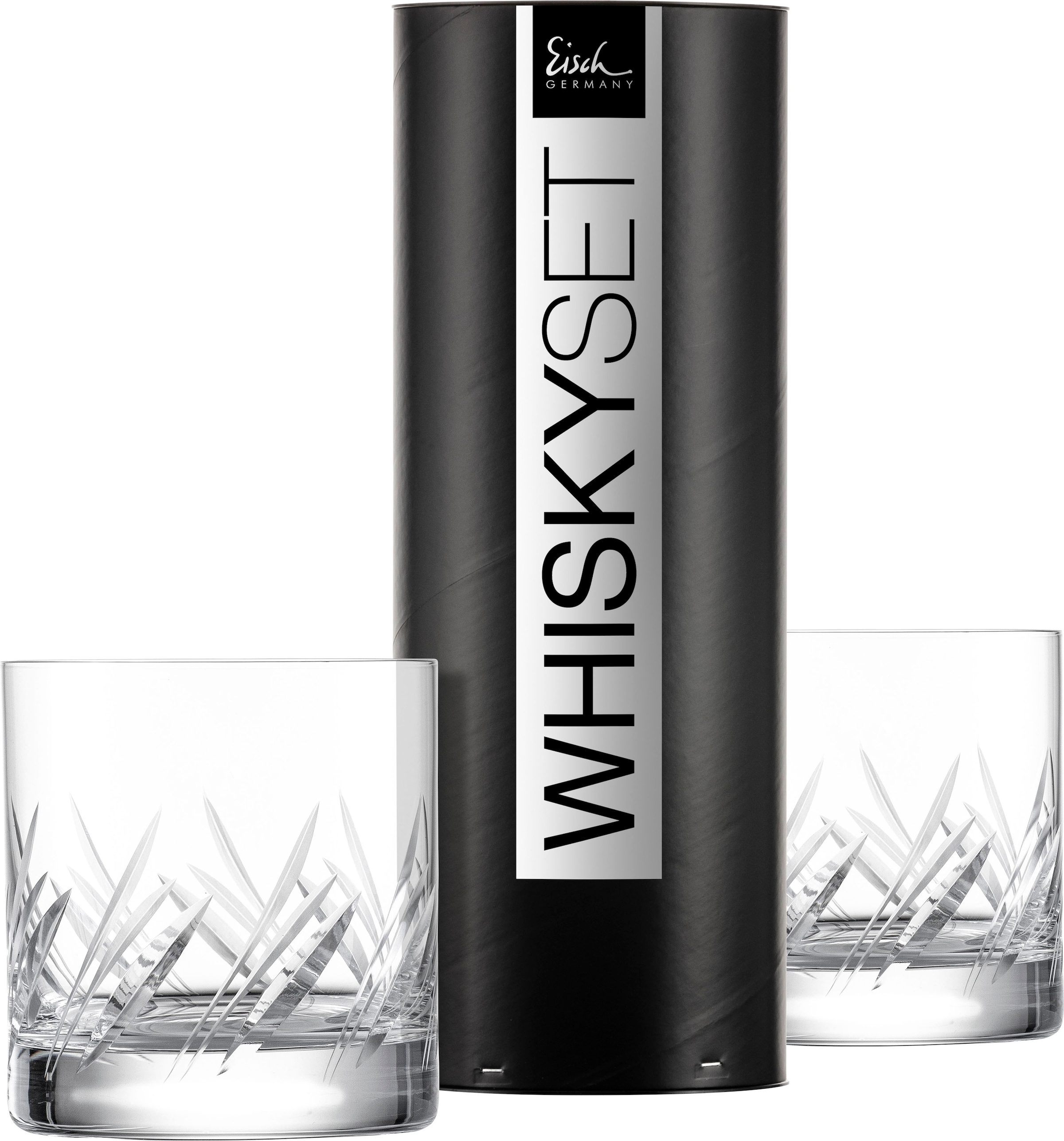 Whiskyglas »GENTLEMAN«, (Set, 2 tlg., 2 Whiskybecher in Geschenkröhre), Handarbeit,...