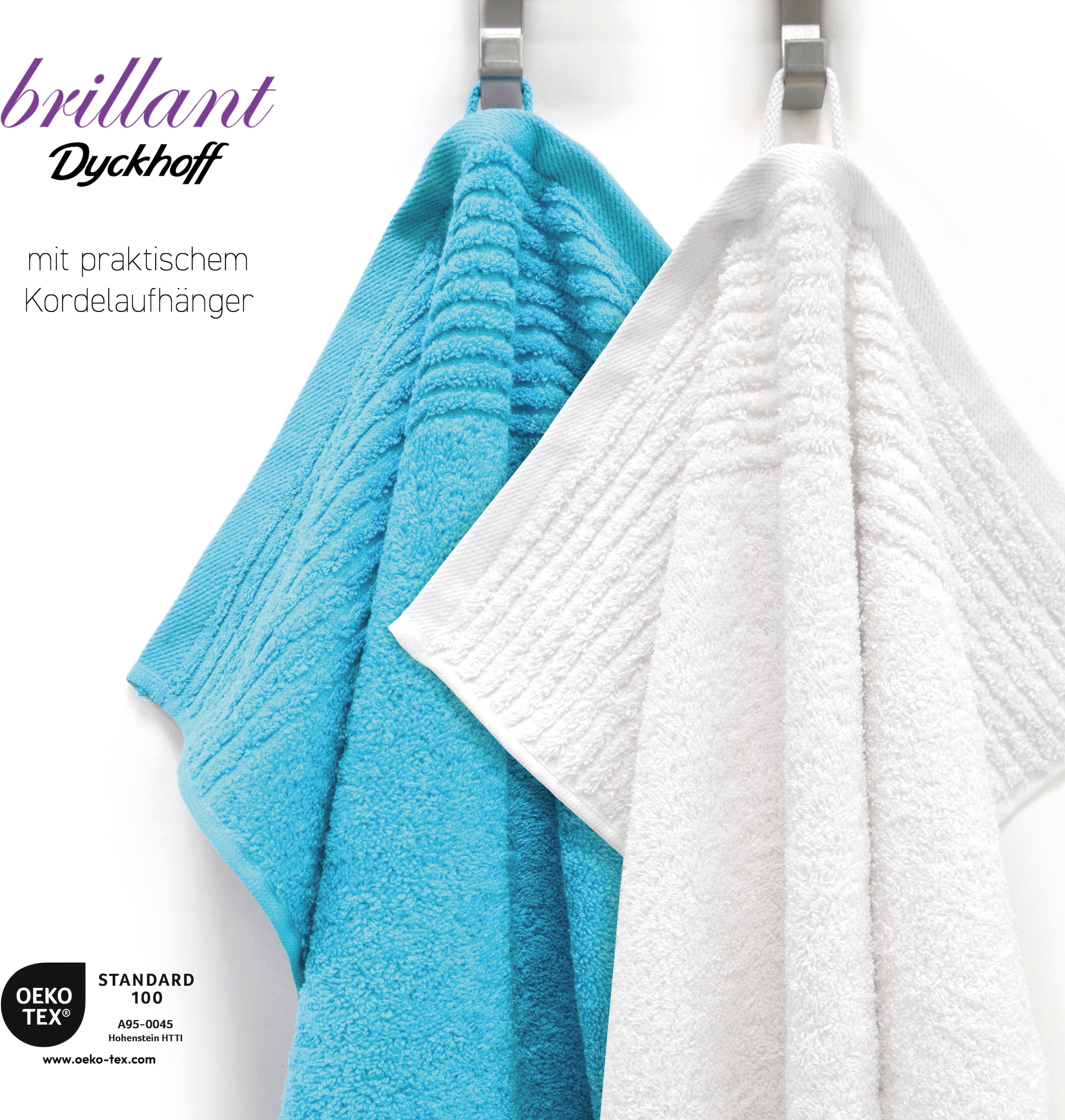 Dyckhoff Handtuch Set »Brillant«, Set, 6 tlg., Walkfrottee, mit Streifenbordüre;4 Handtücher (50x100cm), 2 Duschtücher (70x140cm)