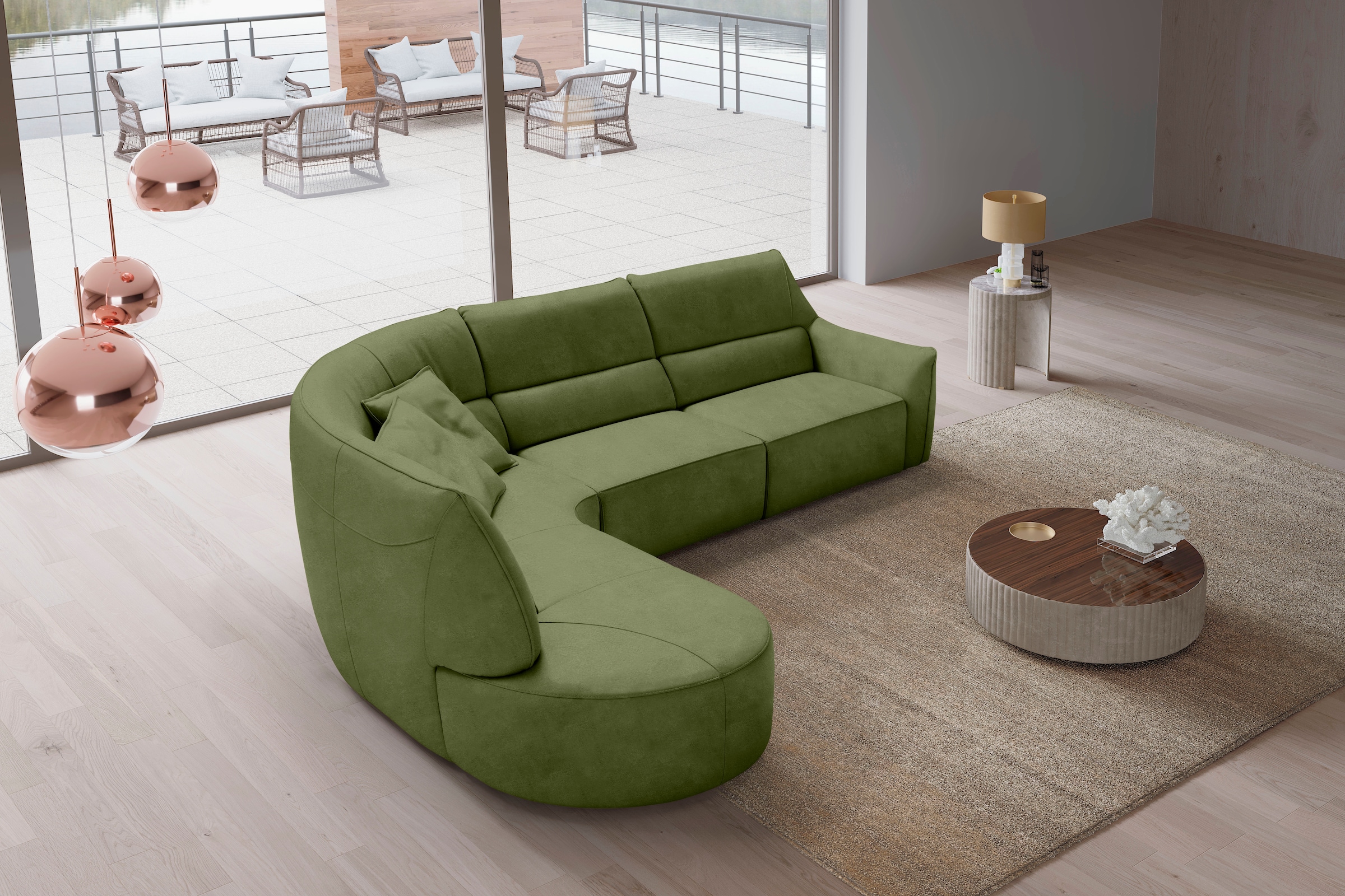 Egoitaliano Ecksofa "Puffy, extravagant & edel, Retro Designsofa, hoher Sit günstig online kaufen