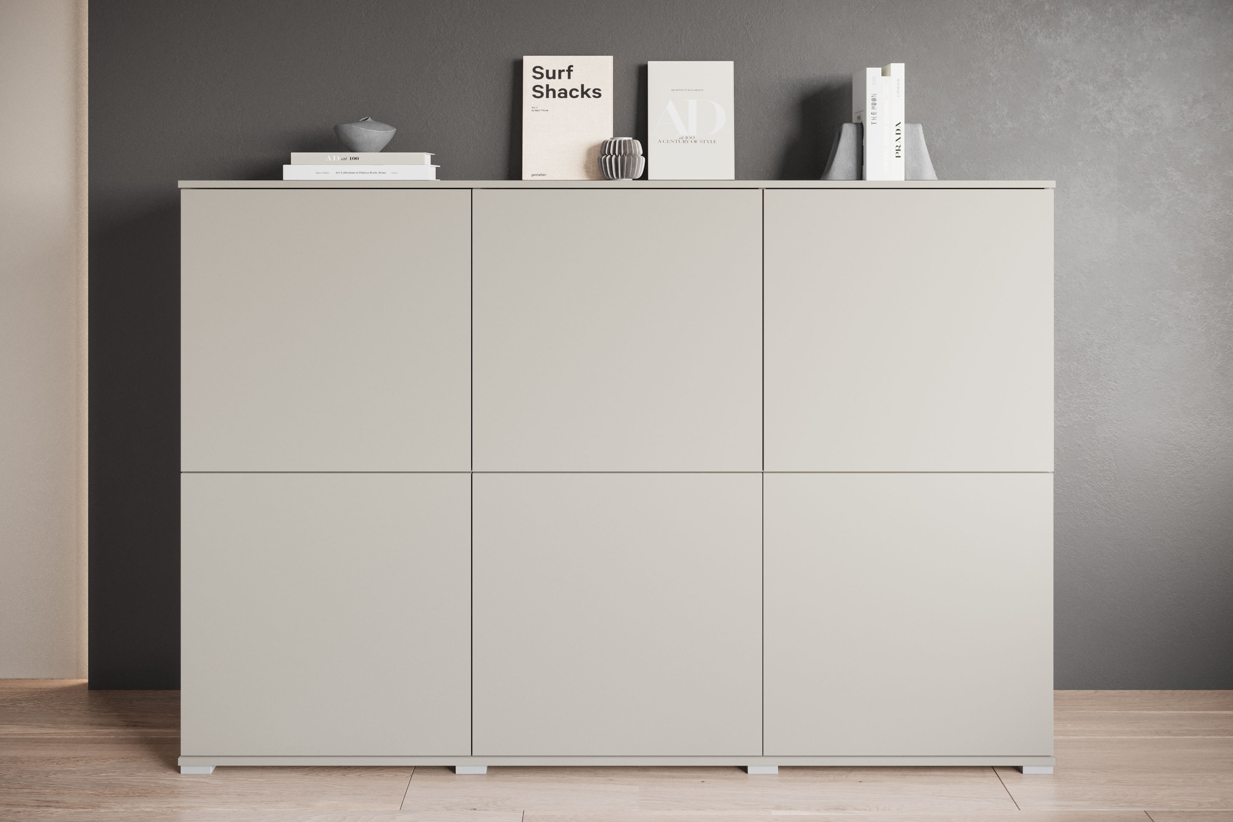 INOSIGN Highboard "Kenia, moderne grifflose Hochkommode mit 6 Türen, Breite günstig online kaufen