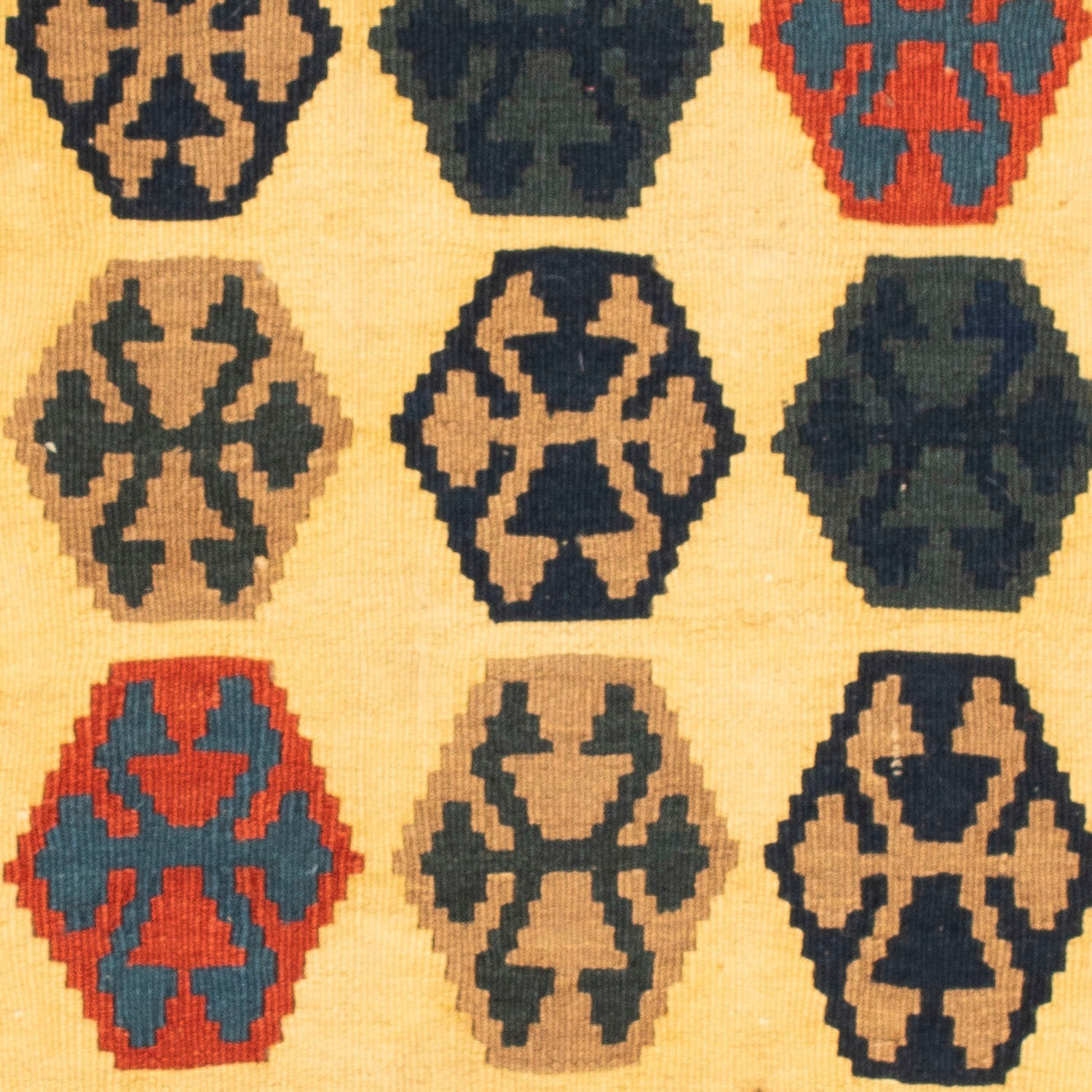 morgenland Wollteppich »Kelim - Oriental quadratisch - 103 x 100 cm - dunkelblau«, quadratisch, Wohnzimmer, Einzelstück