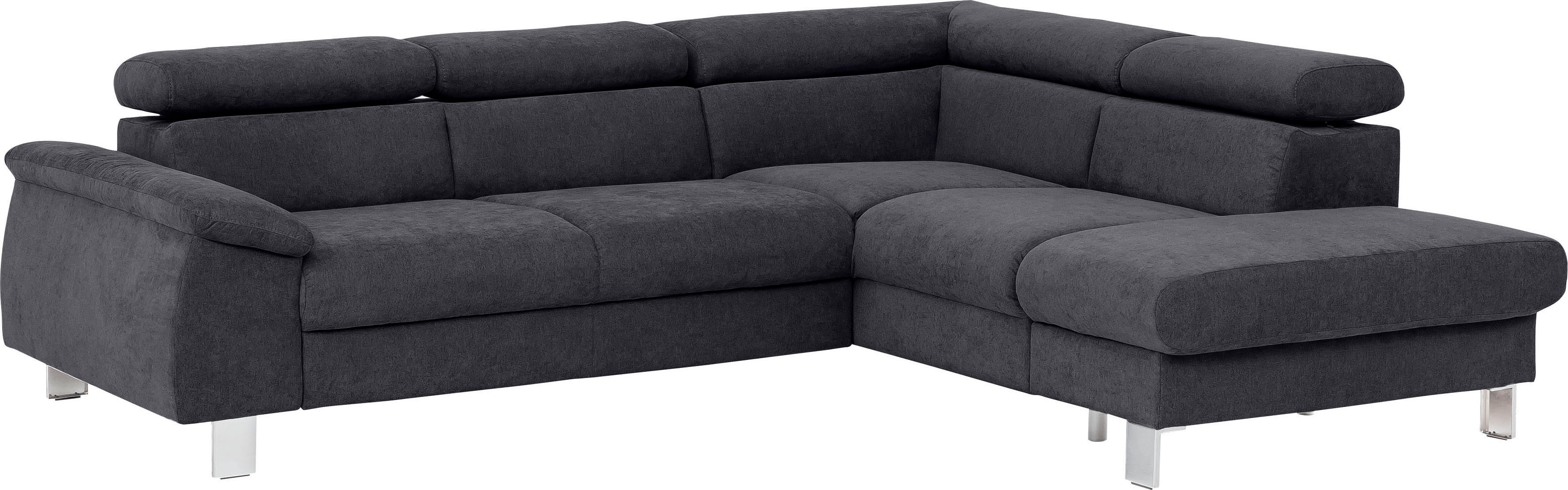 COTTA Ecksofa "Komaris L-Form, B: 249 cm" mit Kopfteilverstellung, optional Schlaffunktion, Bettkasten & Licht