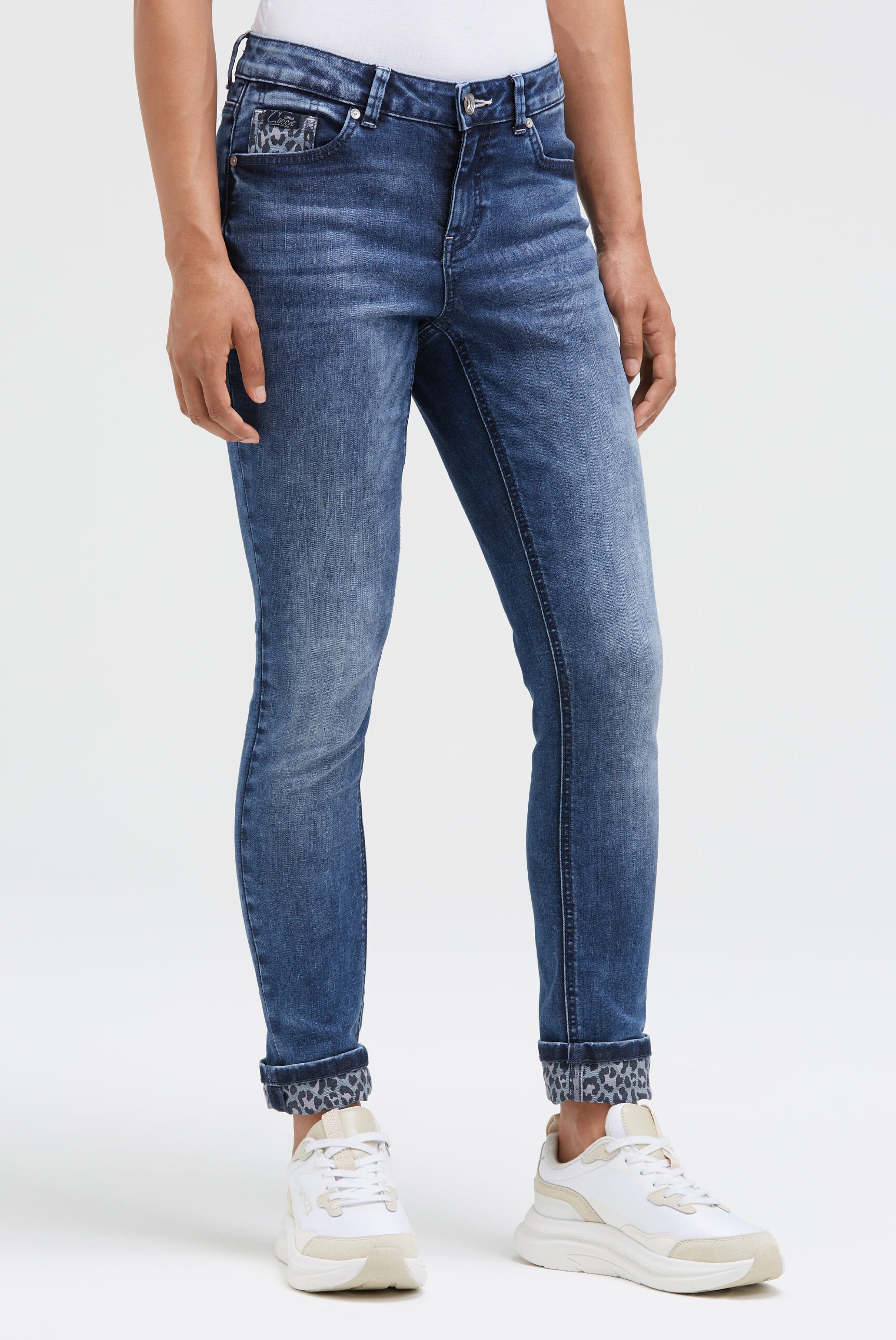 SOCCX Slim-fit-Jeans, mit Turn-Up Saum günstig online kaufen