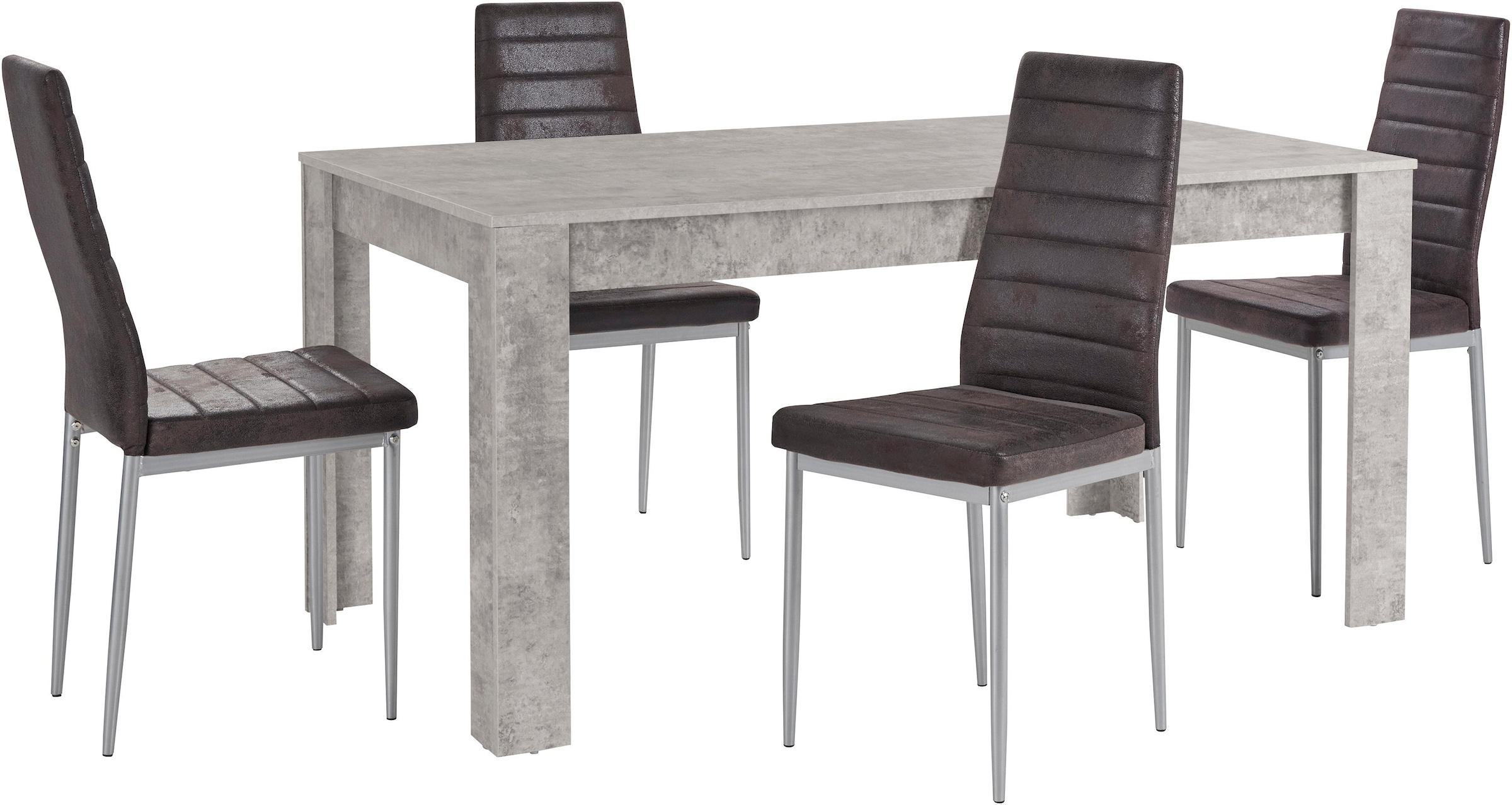 INOSIGN Essgruppe »Lynn160/Kate«, (Set, 5 tlg.), Tisch mit 4 Stühlen, Belastbarkeit 120 KG