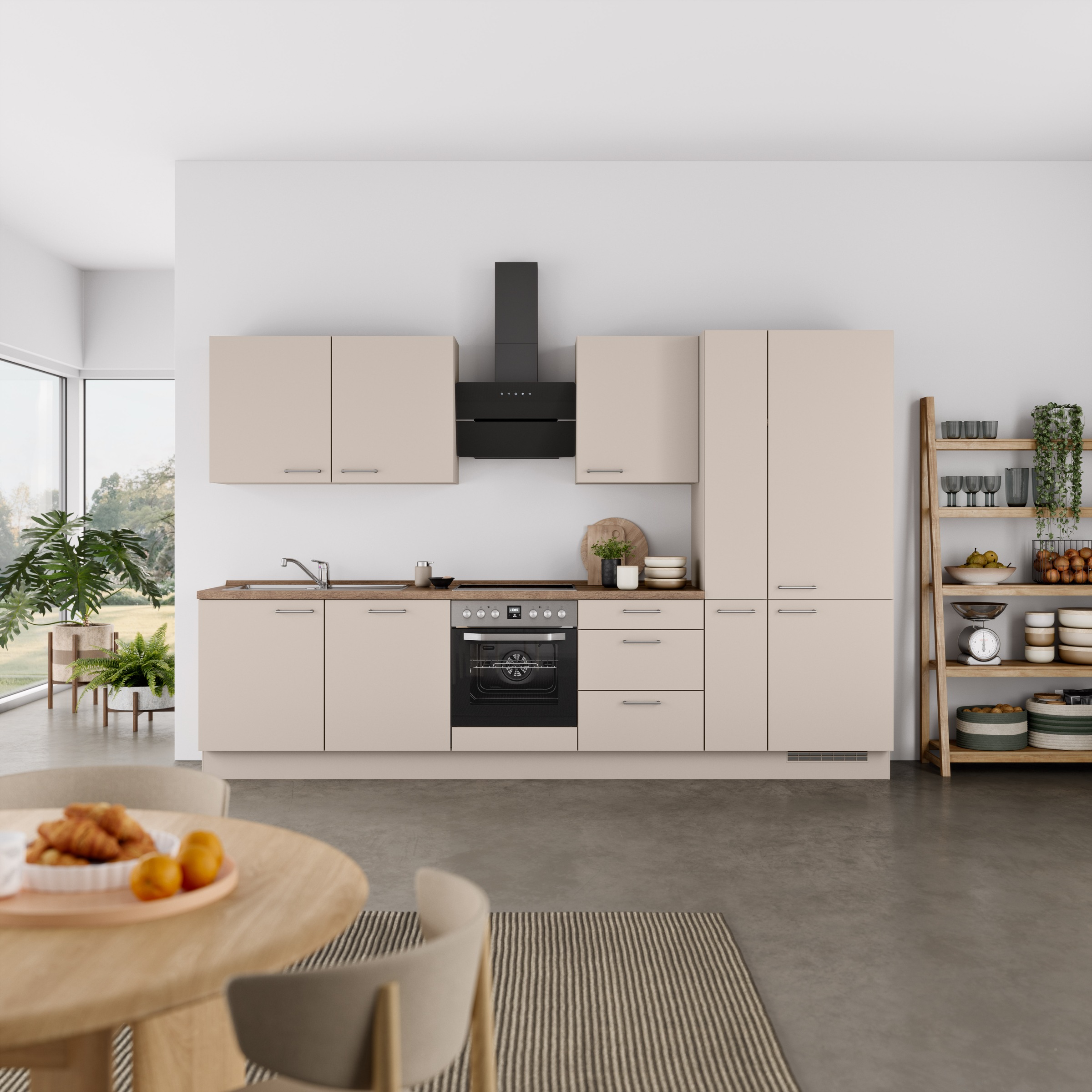 nobilia® Küchenzeile »"Laser II"«, vormontiert, Ausrichtung wählbar, Breite 330 cm, wahlw. mit E-Geräten