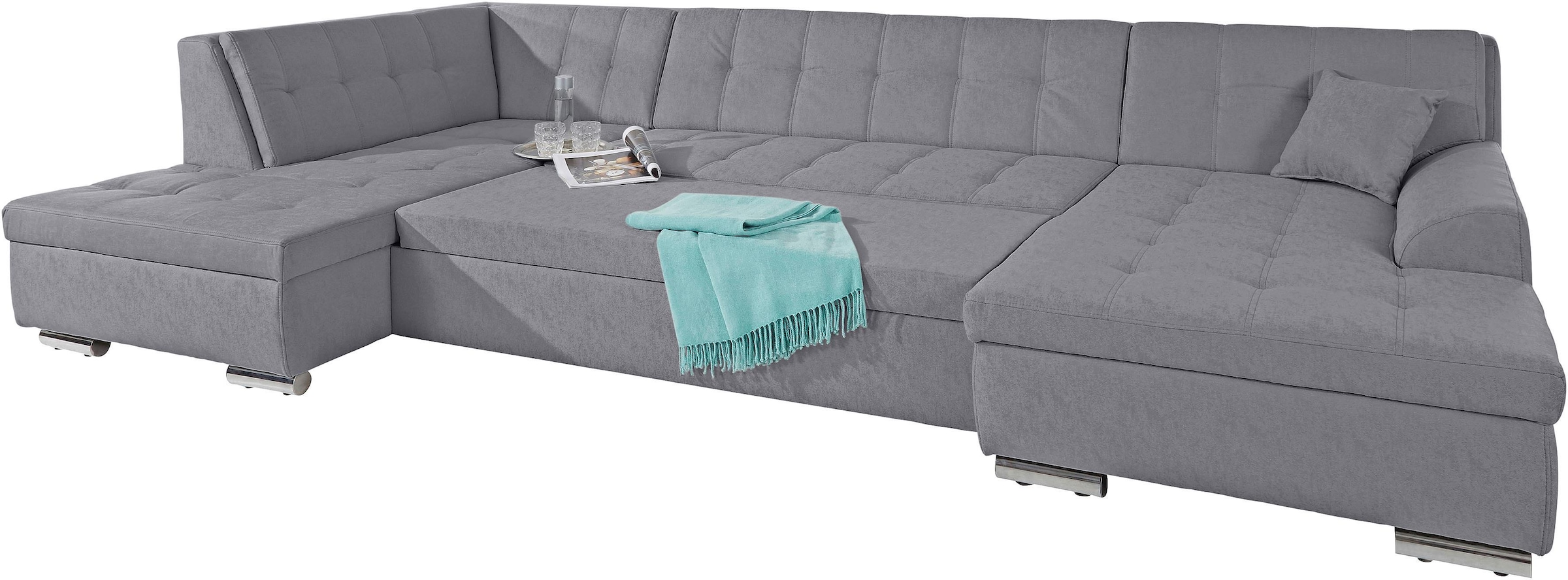 DOMO collection Wohnlandschaft »Aversa U-Form«, wahlweise mit Bettfunktion, frei im Raum stellbar