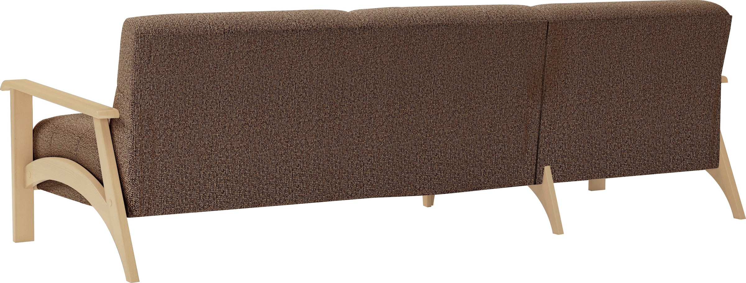 sit&more Ecksofa »Billund L-Form«, Armlehnen aus Buchenholz in natur, verschiedene Bezüge und Farben