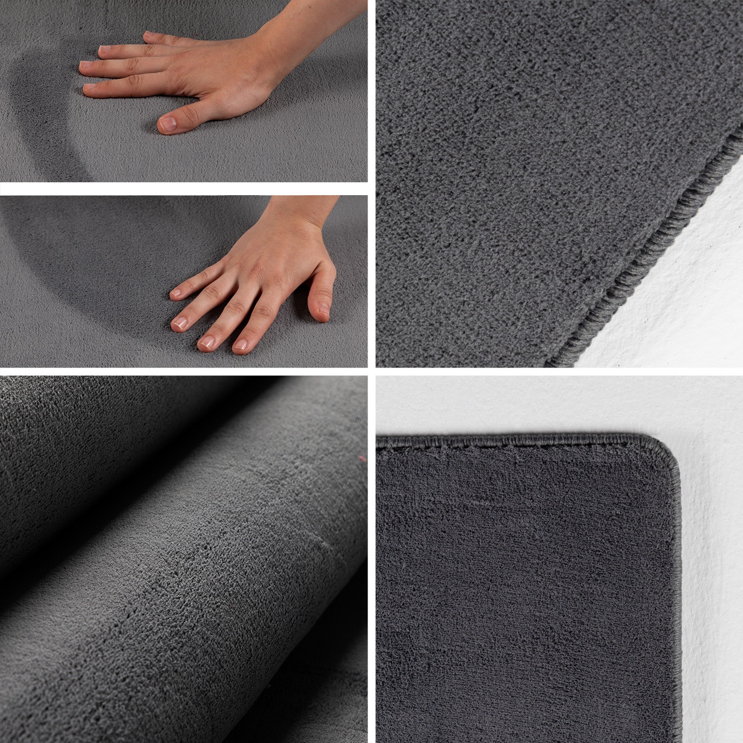 Teppich AYYILDIZ TEPPICHE "SKY 5400", grau, B:160cm H:7mm L:230cm, Polyester, Teppiche, Teppich, Läufer, Besonders weich, Softfllor, waschbar 3