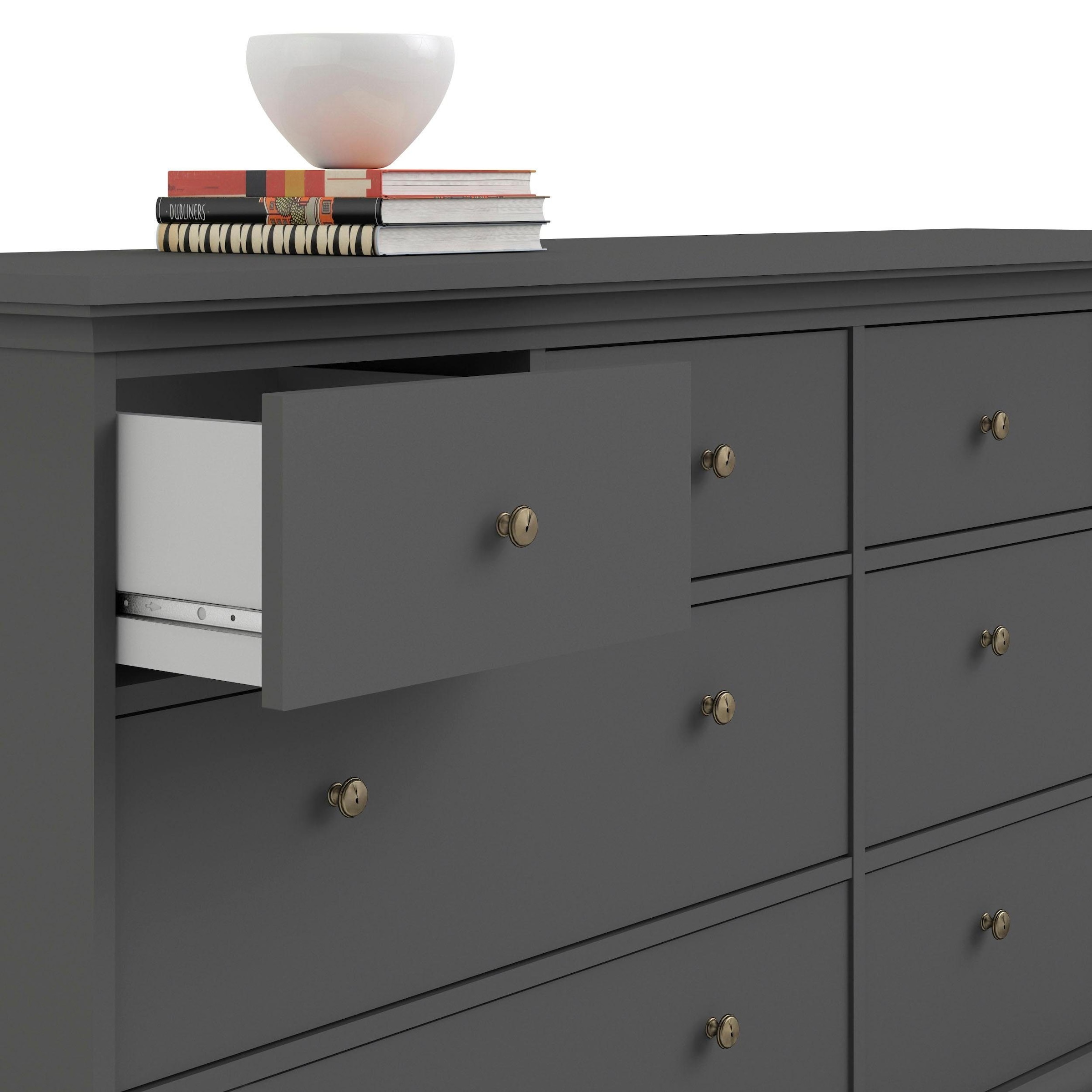 Home affaire Kommode »Paris, Aufbewahrung, Schubladenschrank, Stauraum«, mit 8 Schubladen, Breite 184 cm, Höhe 87 cm