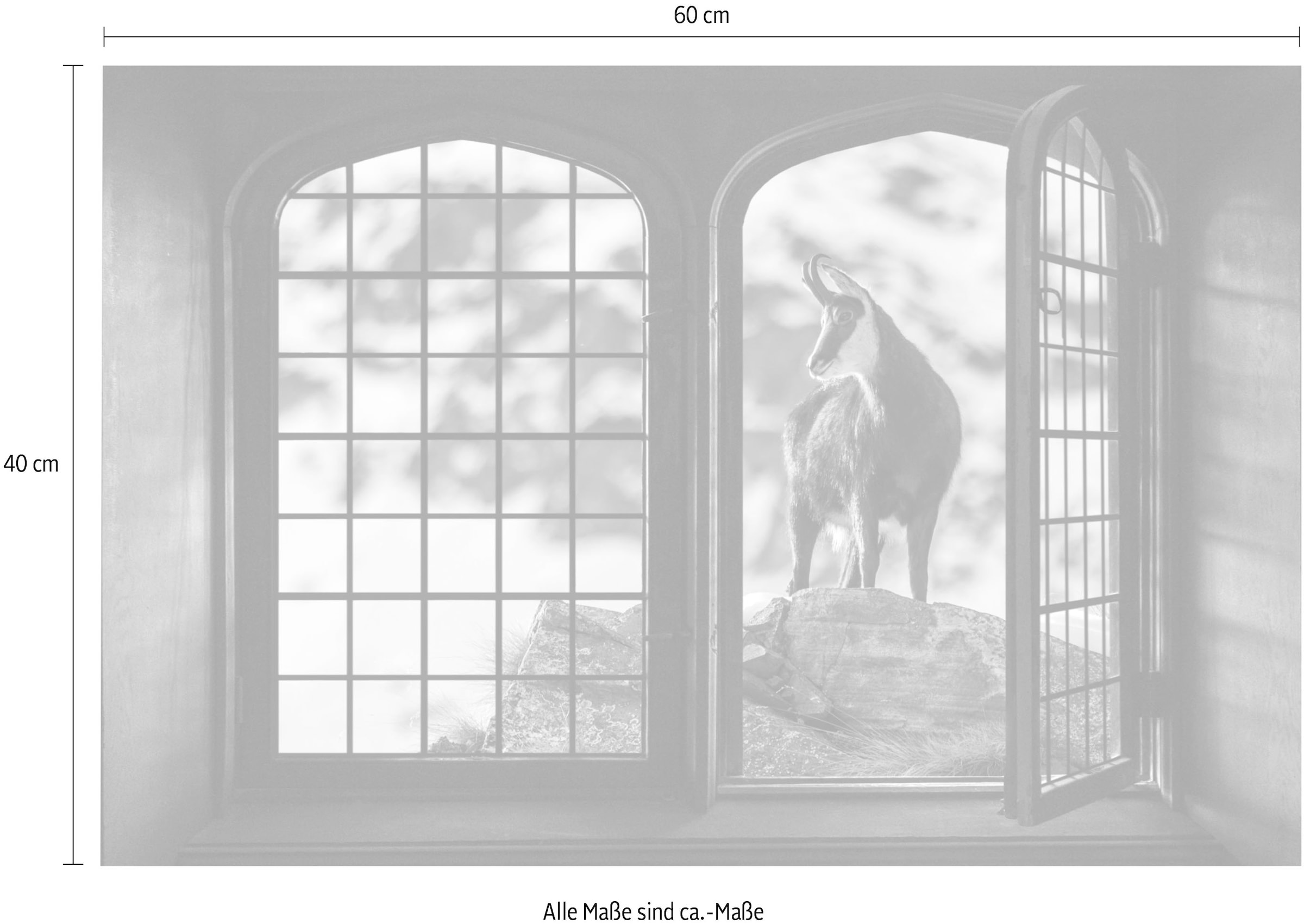 queence Wandsticker »Berge«, Wandsticker, Wandbild, selbstklebend, 3D, Fenster