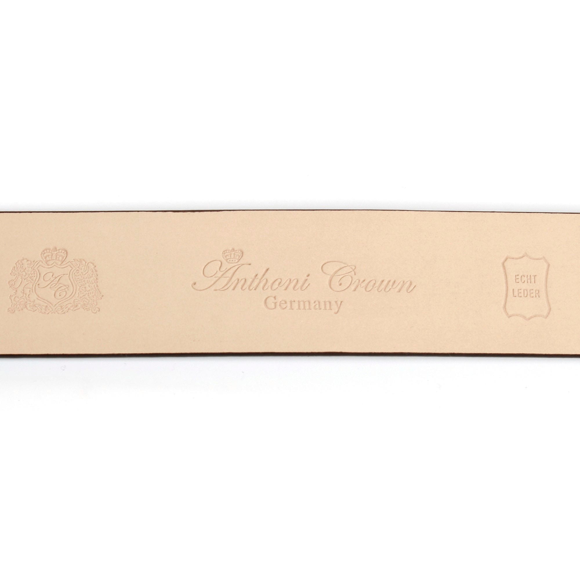 Crown silberfarbener Automatik-Schließe Ledergürtel mit Strass-Steine Anthoni