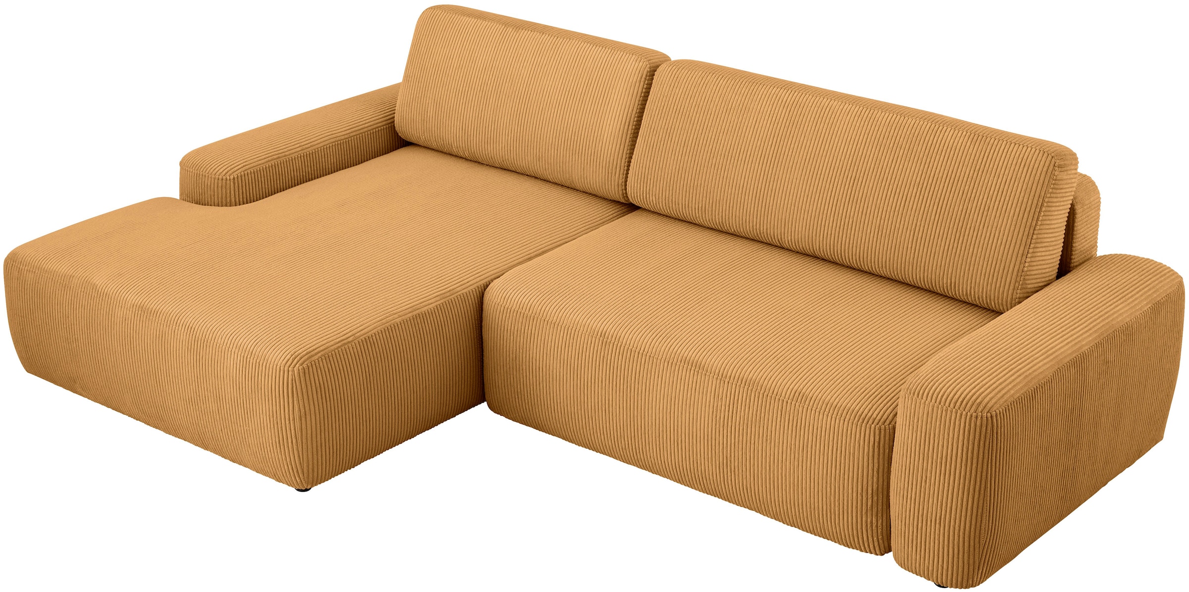 INOSIGN Ecksofa »TORGE (264cm), Schlafsofa in Cord, Samtvelours o Struktur fein, L-Form«, Schlaffunktion, Bettkasten, Liegefläche: 125/210 cm