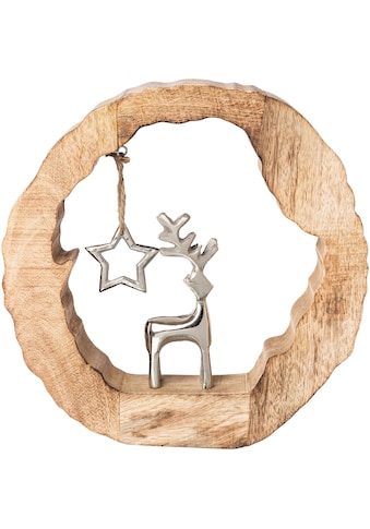 Creativ deco Weihnachtsfigur »Holzstamm mit Hirsch und Stern«, Höhe ca. 28 cm kaufen