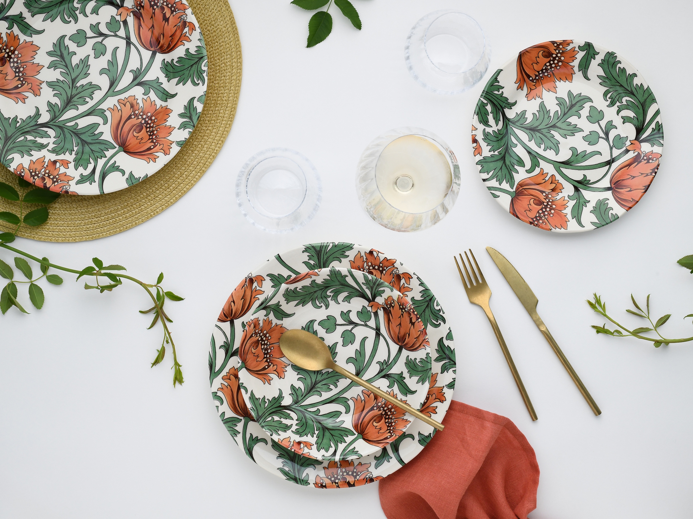 CreaTable Teller-Set »Florentina, Tellerset 12-tlg«, (Set, 12 tlg.), Blumendekor