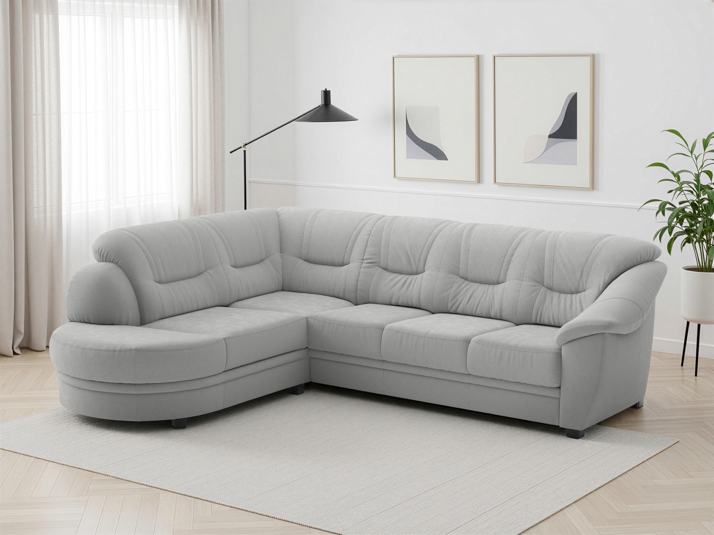 sit&more Ecksofa "Savona L-Form, B: 267 cm, Couch mit Federkern, Komfortsitzhöhe 46 cm" optional mit Schlaffunktion