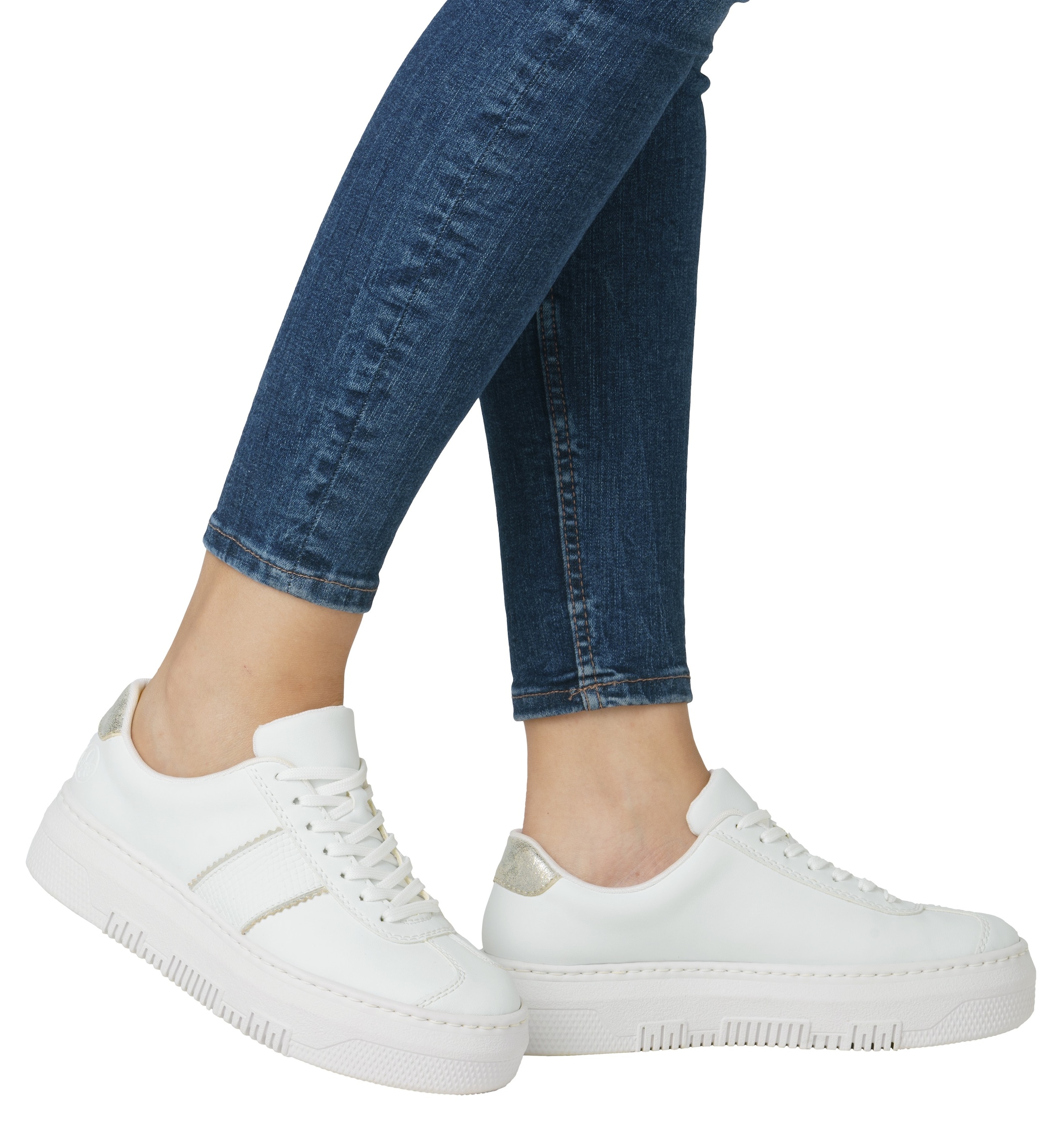 Rieker Plateausneaker, Schnürschuh, Halbschuh, Freizeitschuh mit gepolstertem Schaftrand