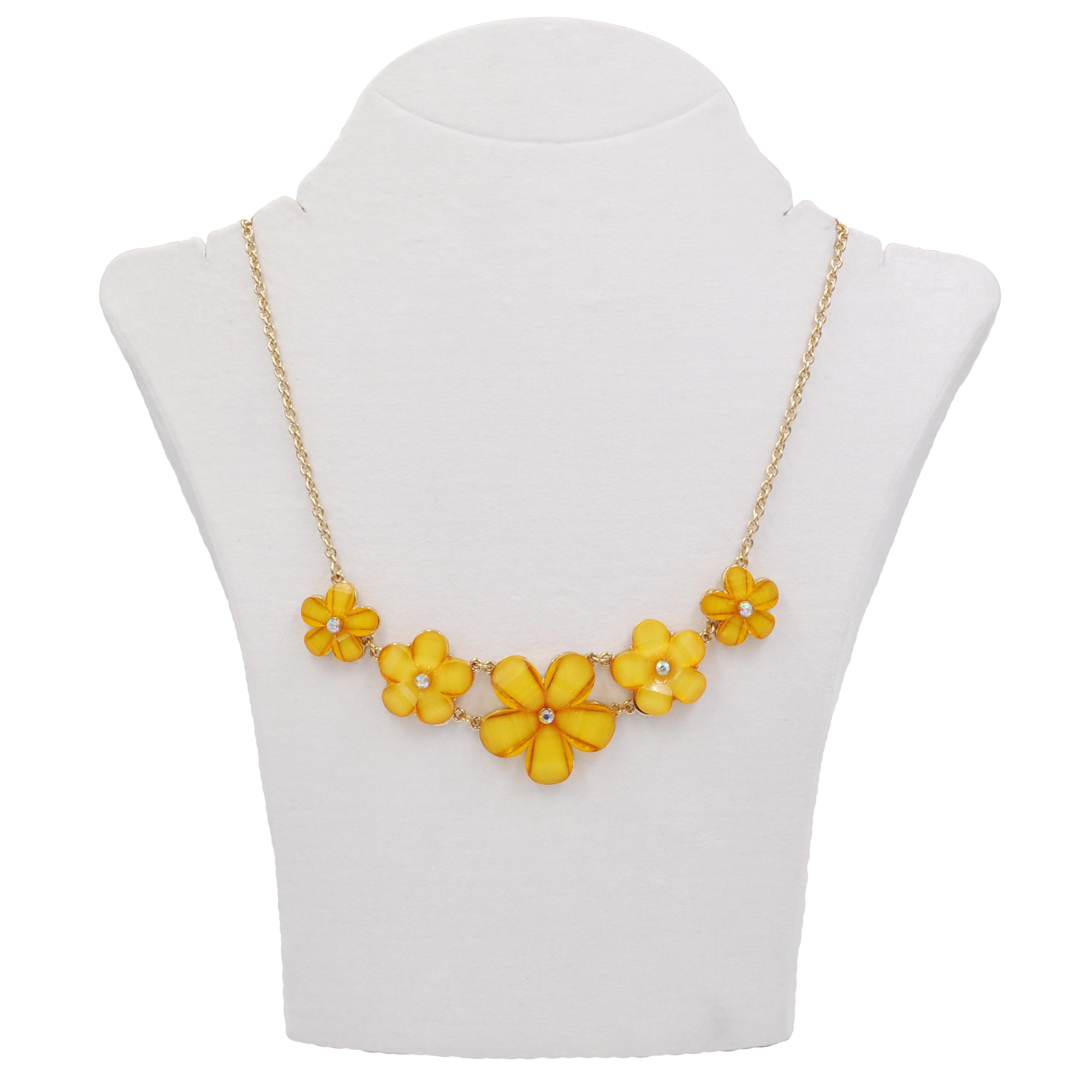 Steuer Collierkettchen »Kette gold farben Blumen gelb gold Strass stein«
