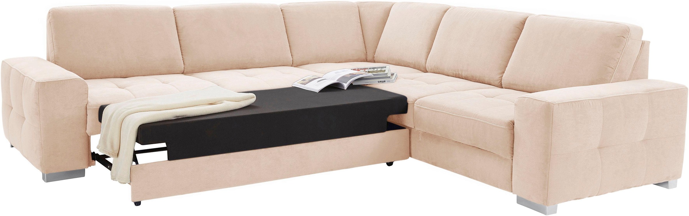 sit&more Ecksofa »Santorini L-Form«, mit Federkern und Sitztiefenverstellung, wahlweise mit Bettfunktion
