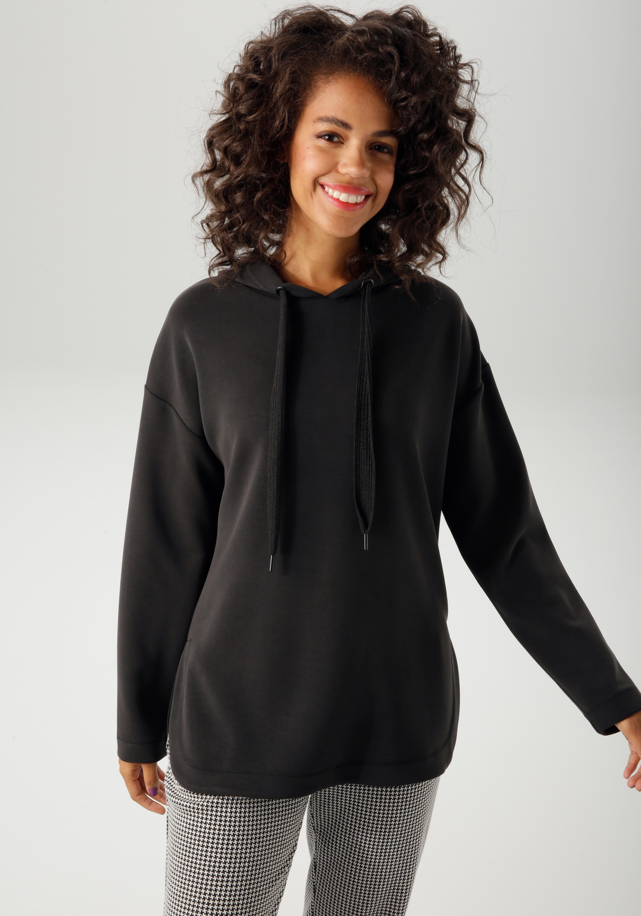 Aniston CASUAL Sweatshirt, mit Bindeband an der Kapuze - NEUE KOLLEKTION günstig online kaufen