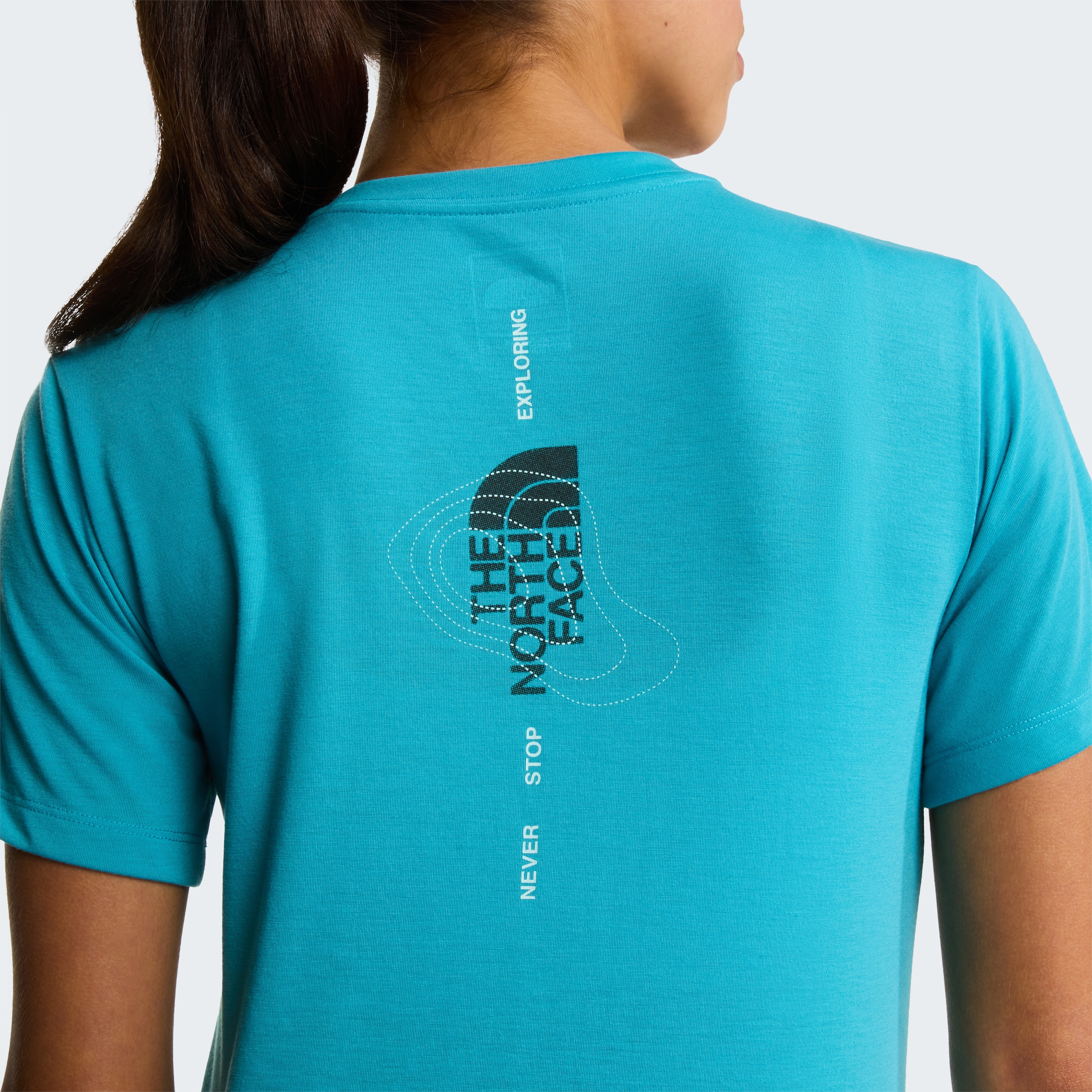 The North Face T-Shirt »W BITMAP LOGO SHORT SLEEVES TEE-GRAPHIC« sportlicher Stil, Kurzarm, für Sportmode und Outdoormode