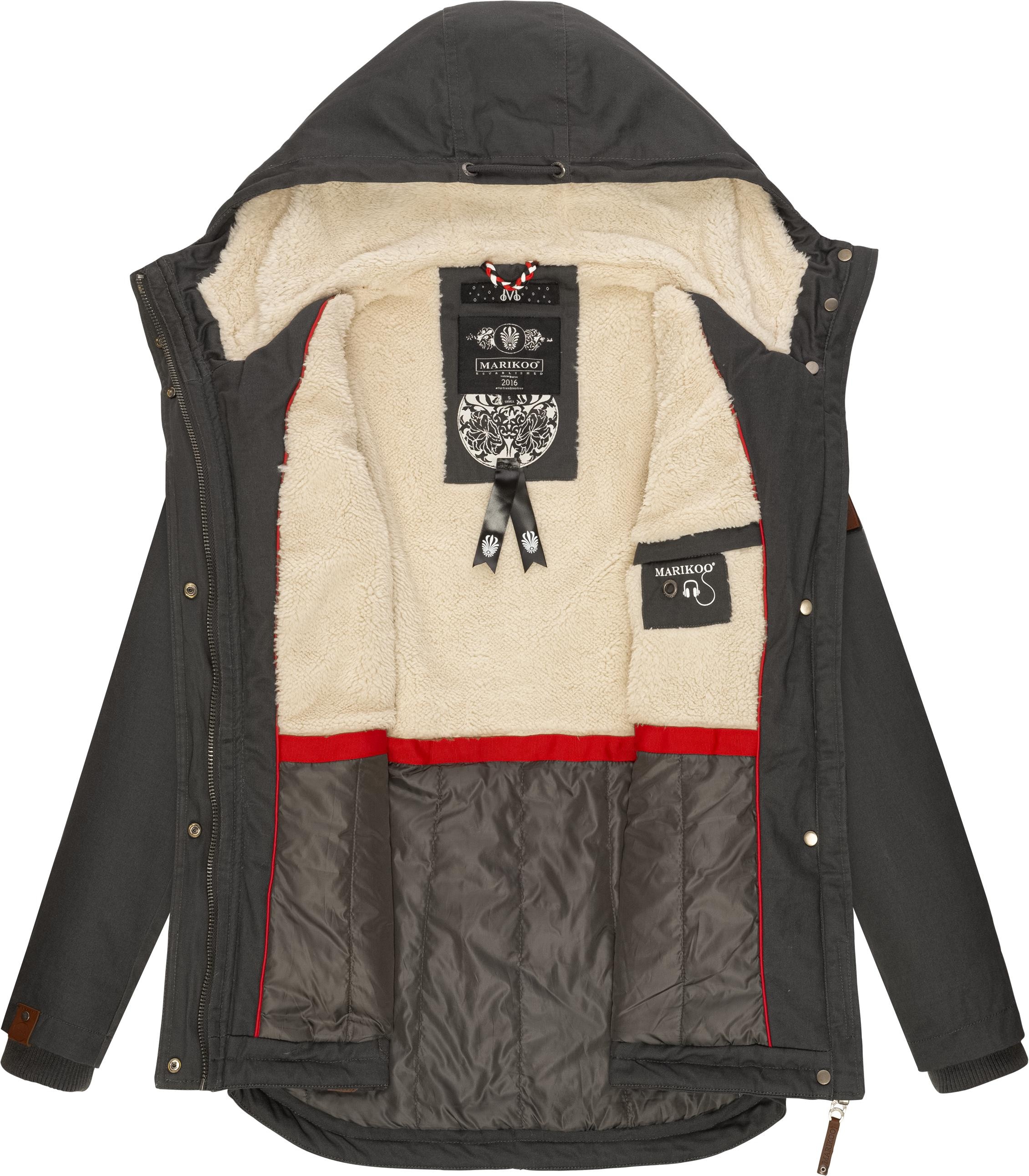 Marikoo Winterjacke »Bikoo«, mit Kapuze, sportliche Damen Outdoor Baumwolljacke mit Kapuze