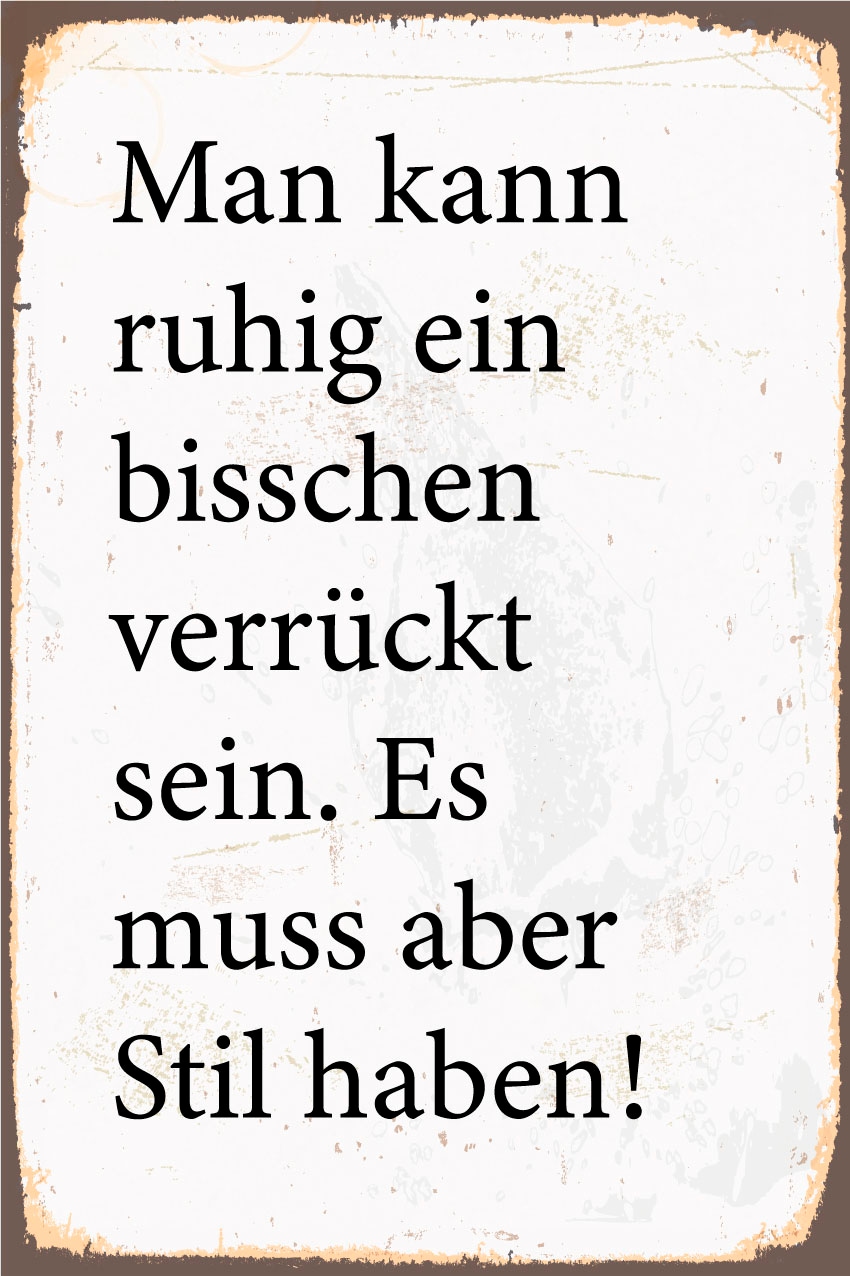 queence Metallbild "Ein bisschen verrückt", Schriftzüge-Schriftzug, (1 St.) günstig online kaufen