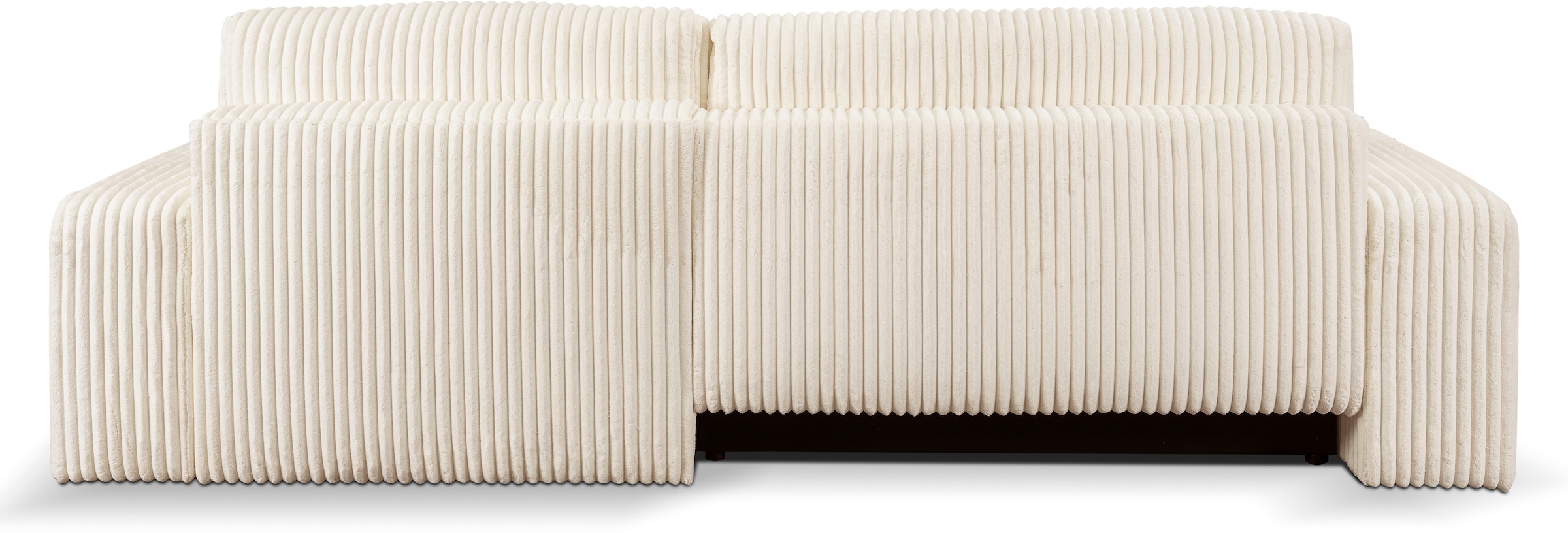 WERK2 Ecksofa »Rotterdam-L, kuschelweicher Cord oder Breitcord, L-Form, Breite 267 cm«, Design Ecksofa mit Schlaffunktion & Bettkasten, Breitcord, Creme