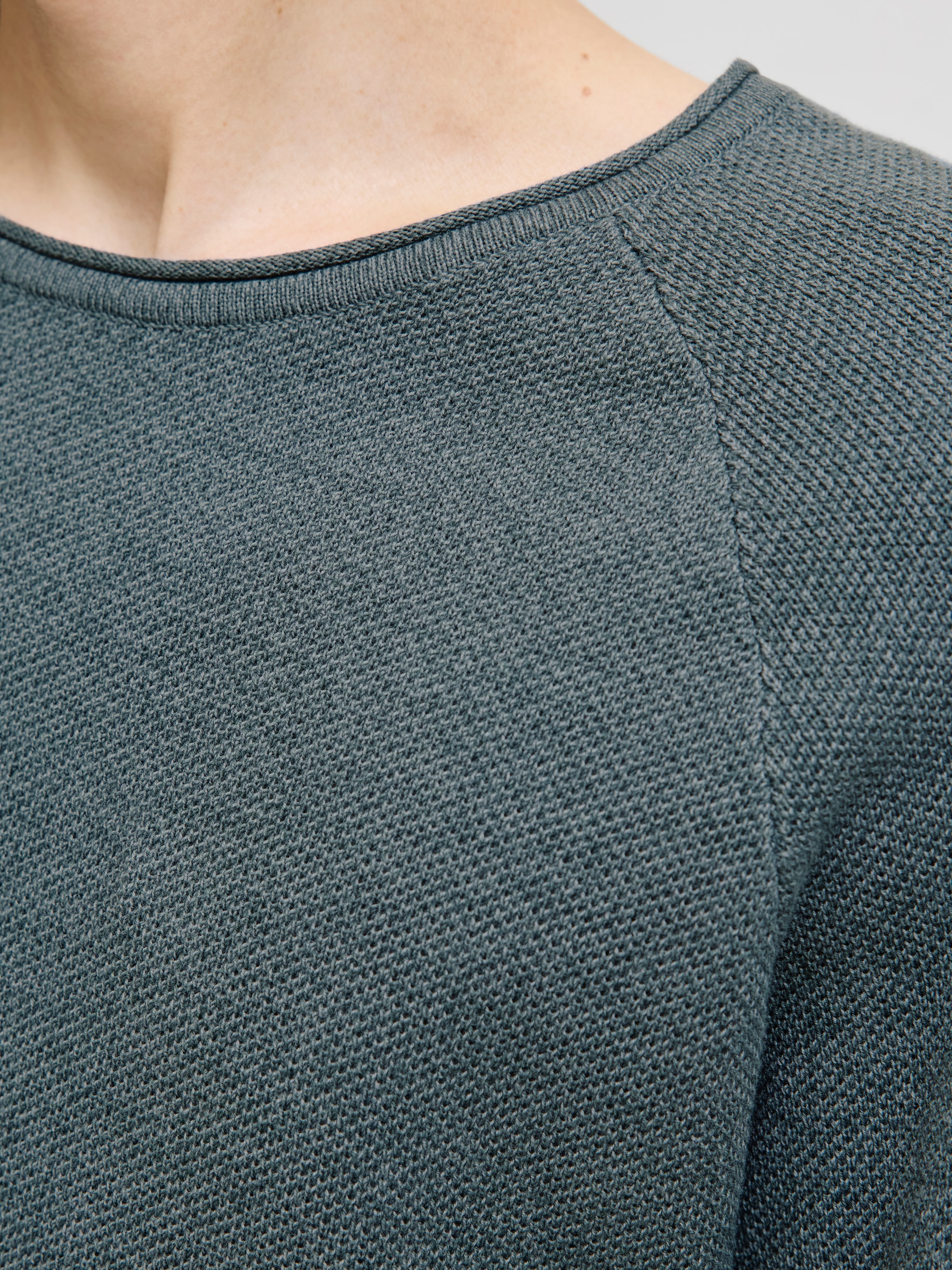 Jack & Jones Rundhalspullover »JJEHILL KNIT CREW NECK NOOS«, aus Strukturstrick