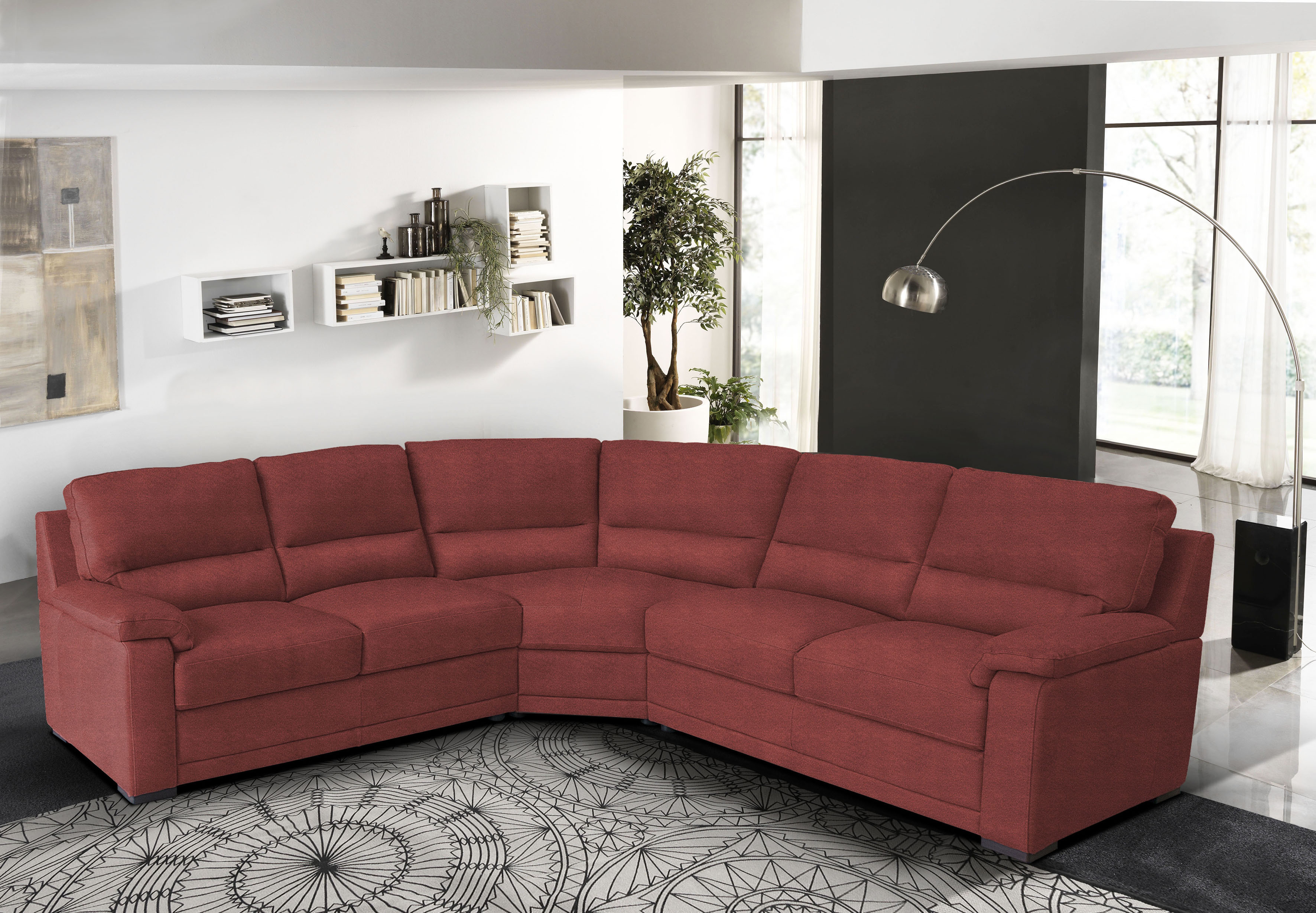 Egoitaliano Ecksofa "Doris, modernes Designerecksofa in hochwertigen Microfaserqualitäten" edle Detailverarbeitung, wahlweise fleckenabweisend oder in Lederoptik