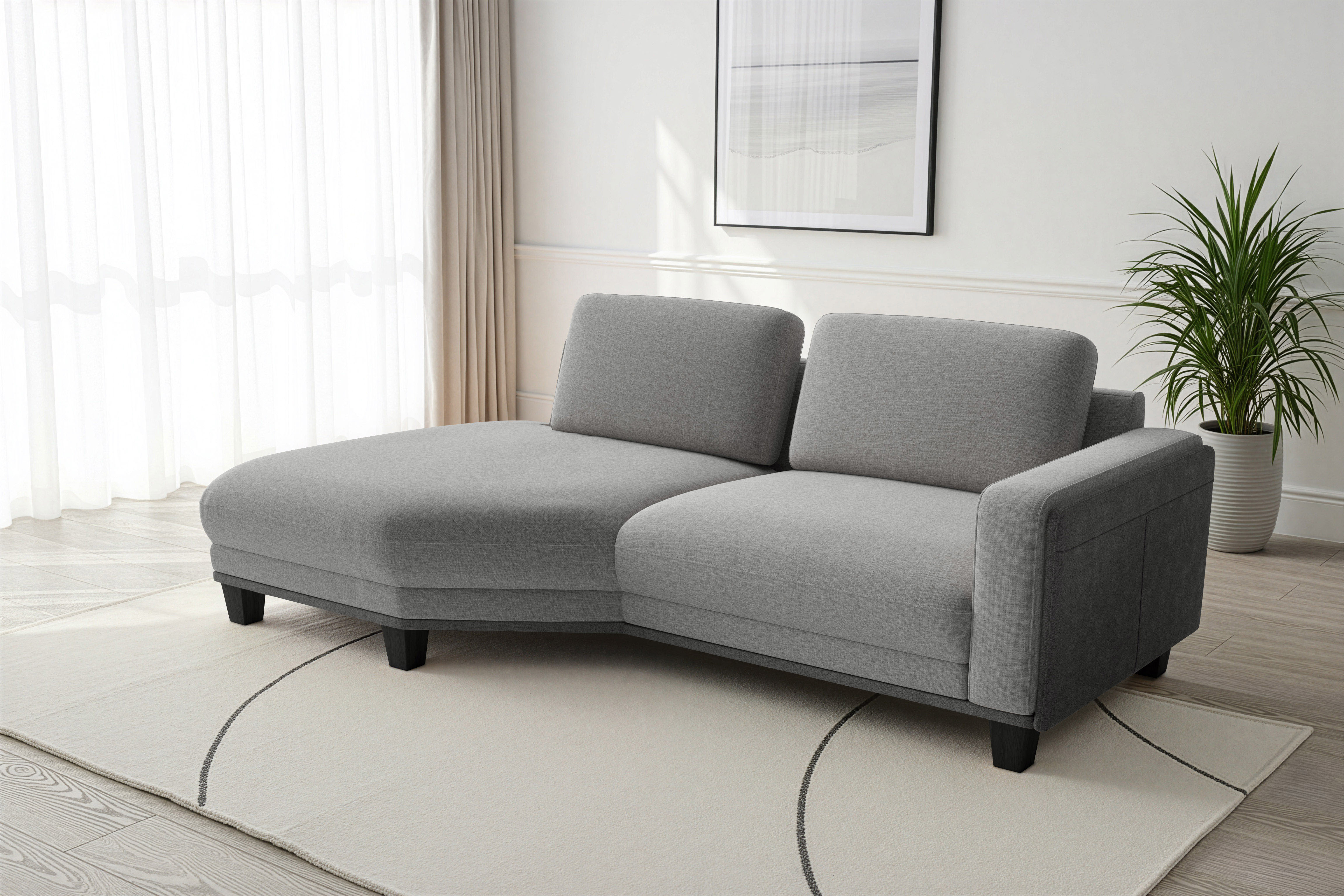 sit&more Ecksofa "Concept" Modernes Sofa in drei Fußfarben zur Auswahl