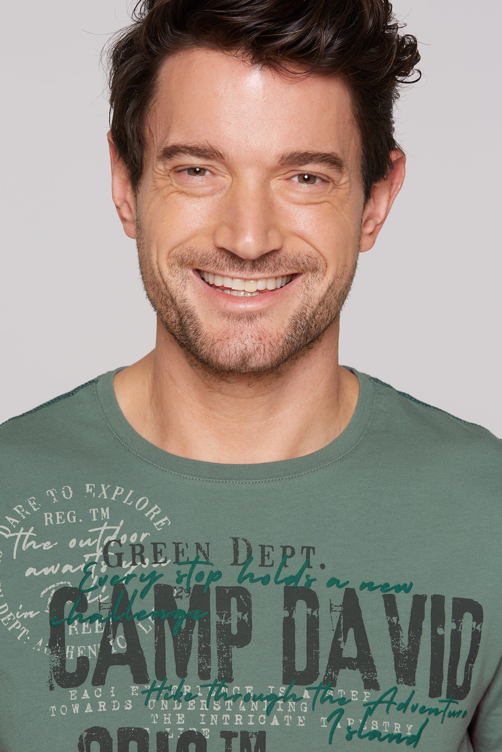 CAMP DAVID Rundhalsshirt, aus Baumwolle