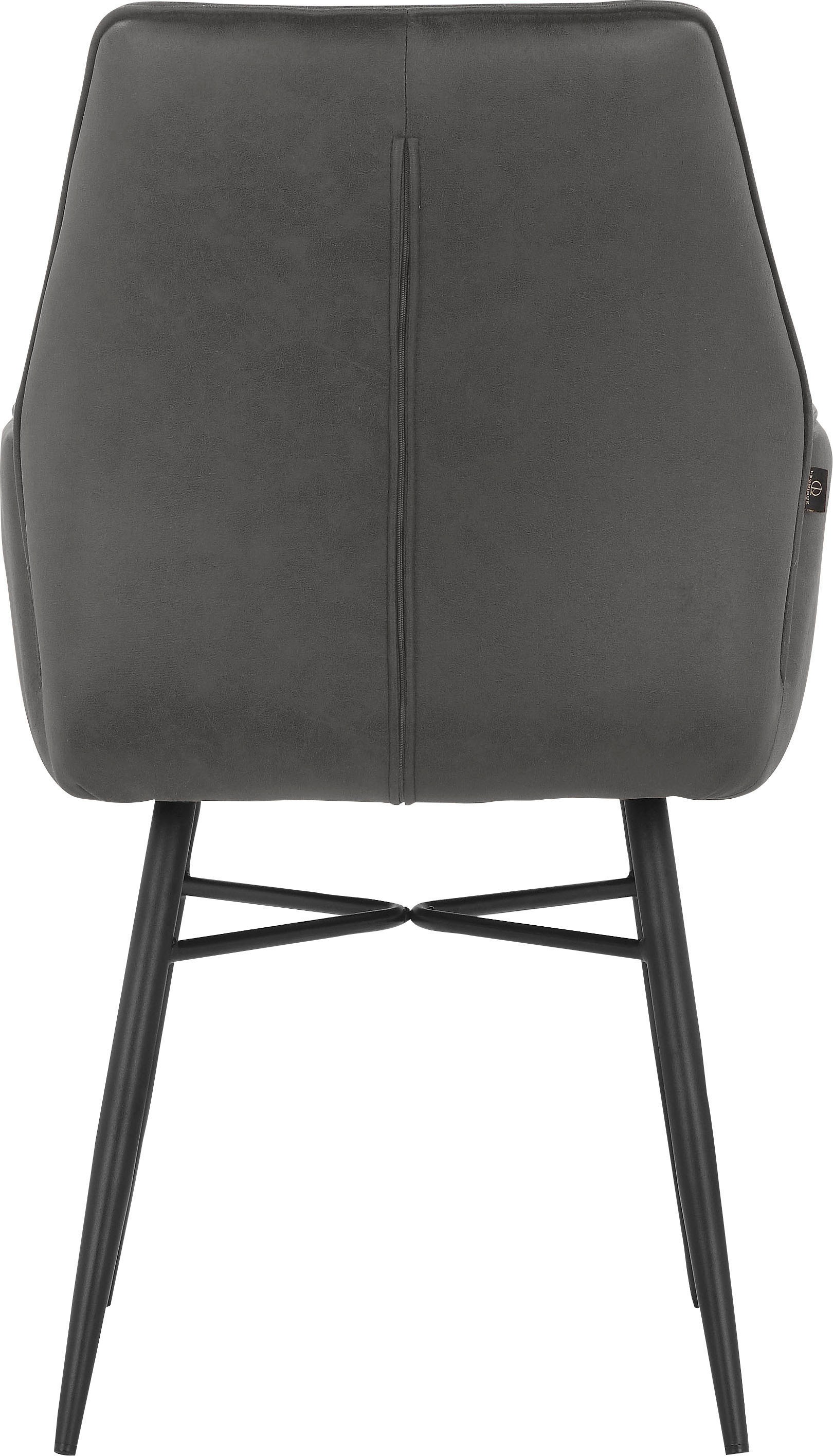Leonique Esszimmerstuhl »Hrodwyn«, 2 St., Microfaser, Sitz gepolstert, mit horizontale Nähten am Rücken, Sitzhöhe 52 cm