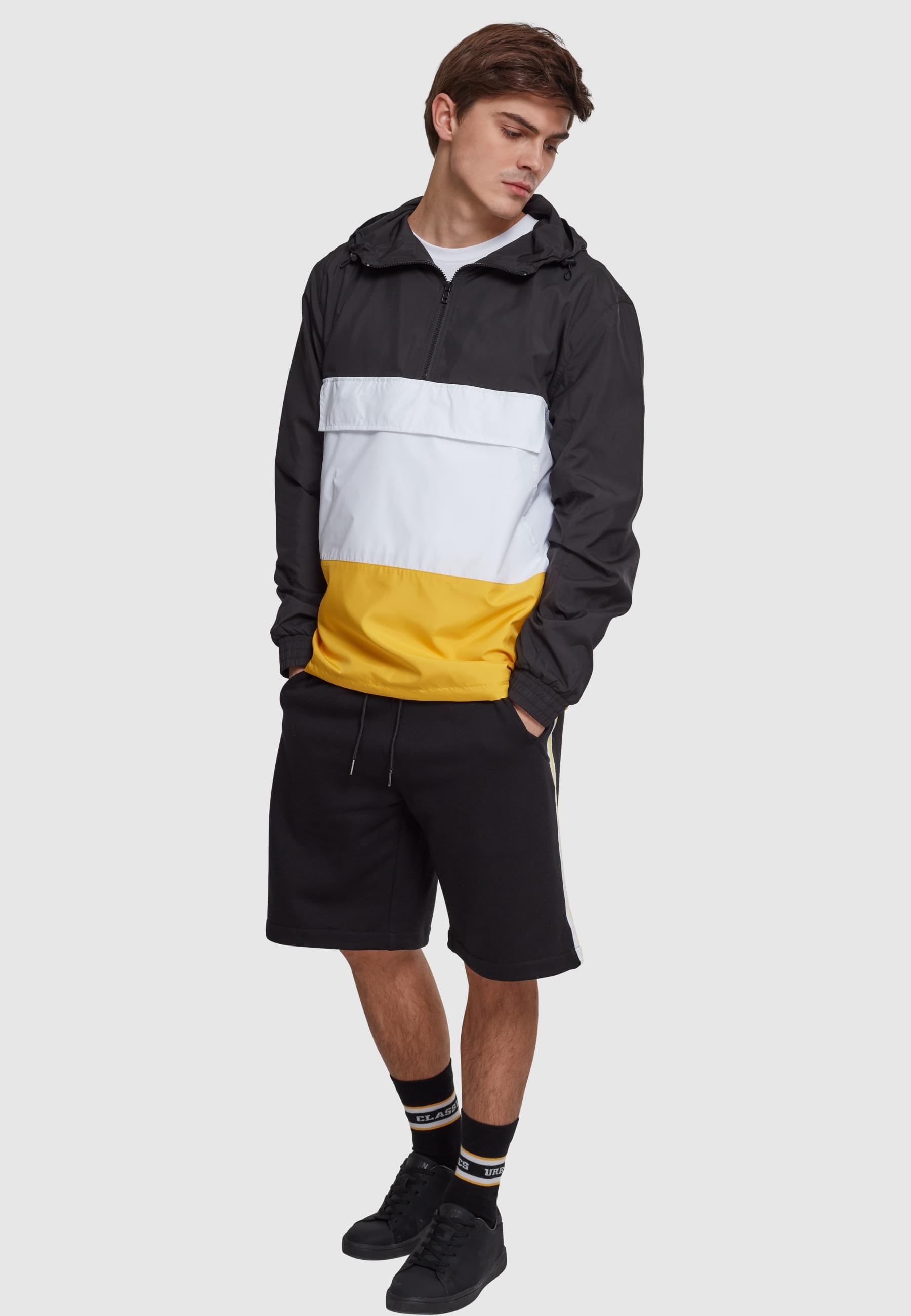 URBAN CLASSICS Allwetterjacke »Urban Classics Herren Color Block Pull Over Jacket«, (1 St.), mit Kapuze