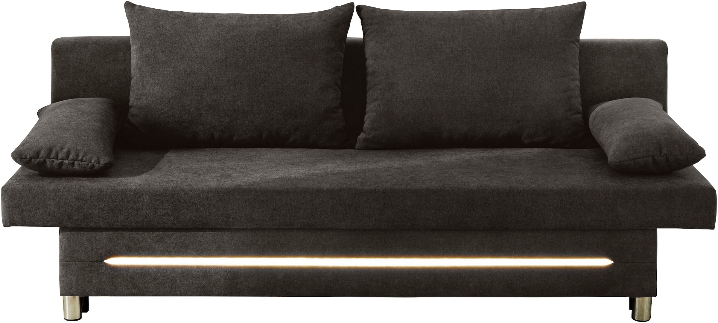Jockenhöfer Gruppe Schlafsofa »Sunrise, mit dimmbarer LED-Beleuchtung«, Gästebettfunktion, Stauraum/Bettkasten, mit Kissen