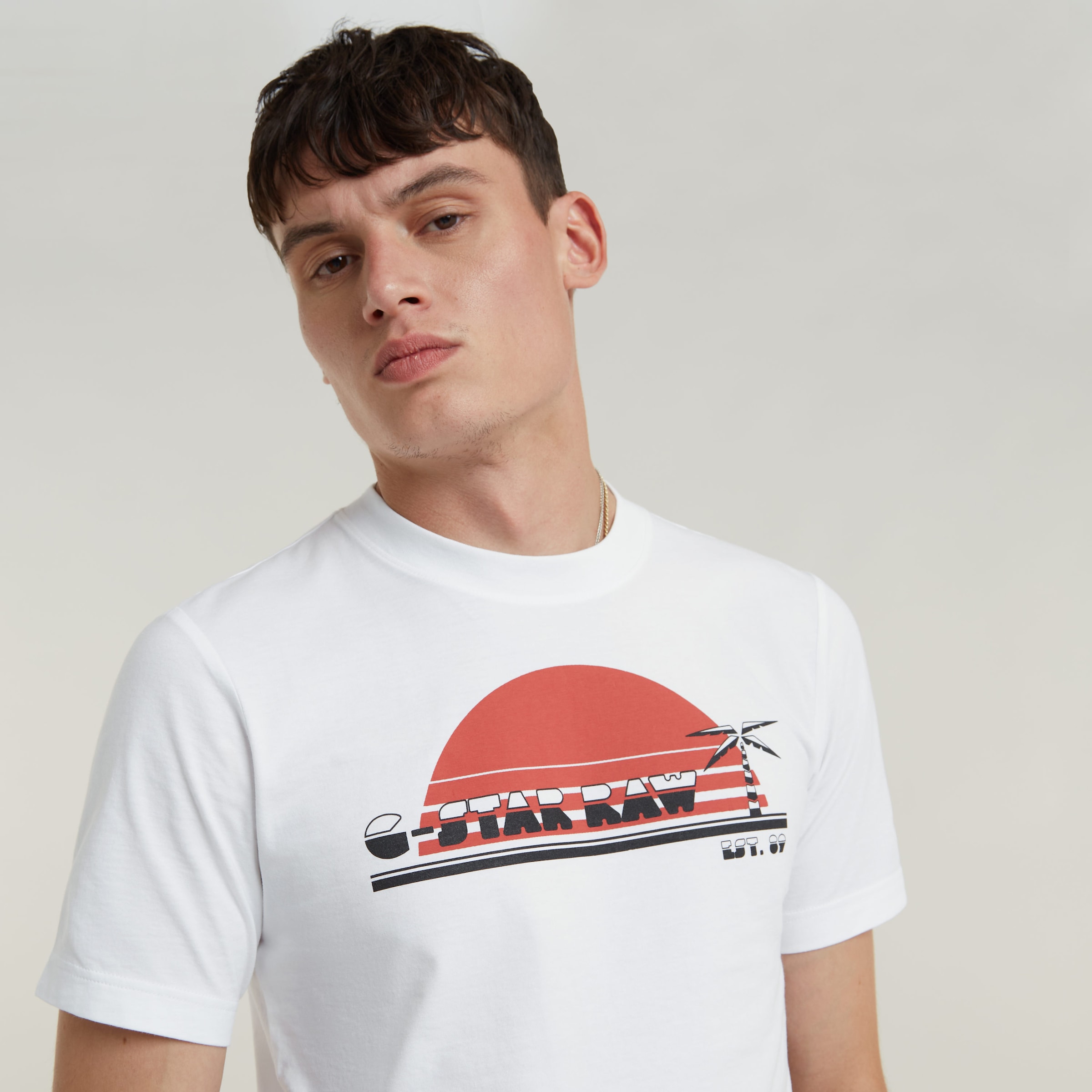 T-Shirt »sunrise slim r t«, mit Markenprint