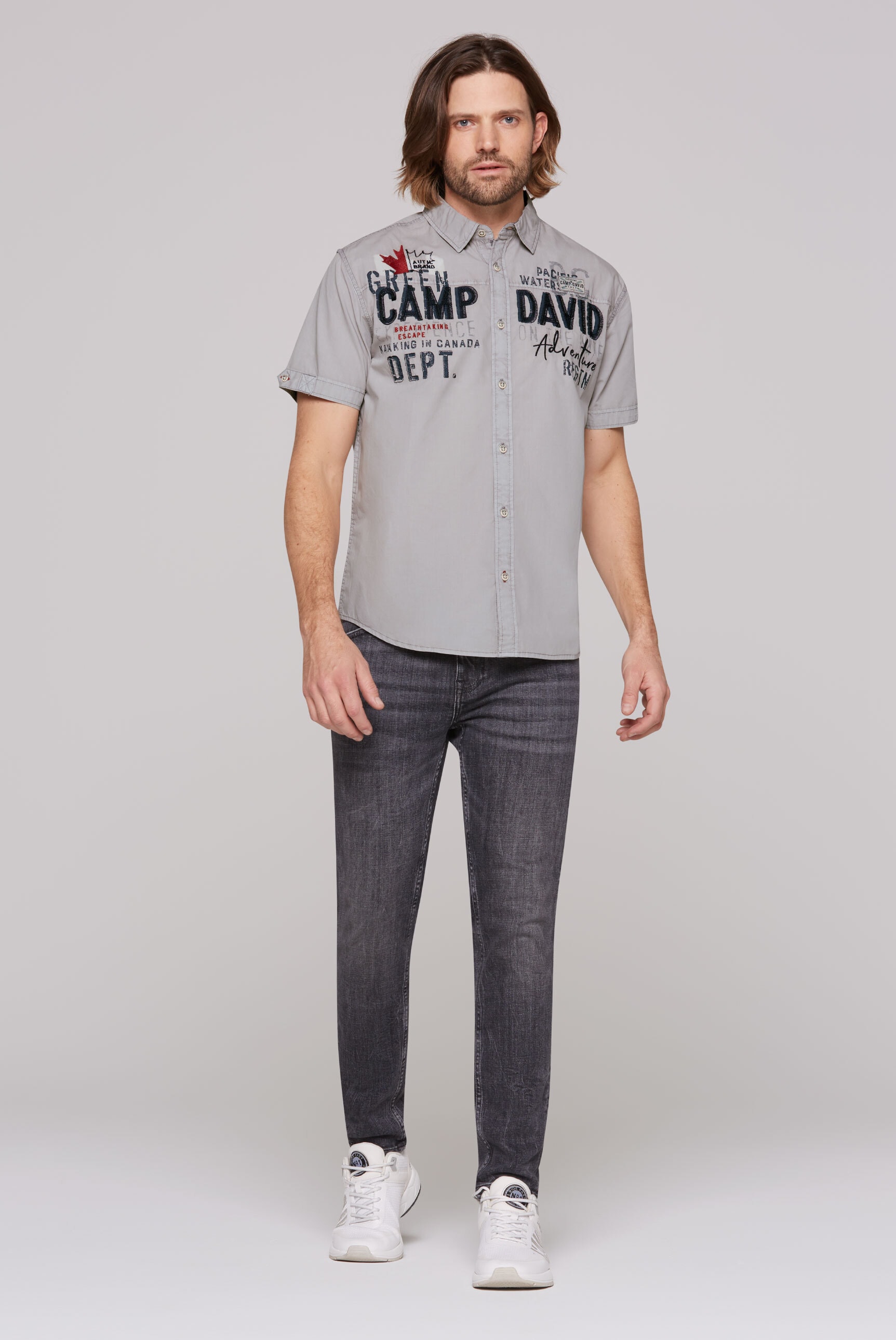 CAMP DAVID Kurzarmhemd, aus Baumwolle