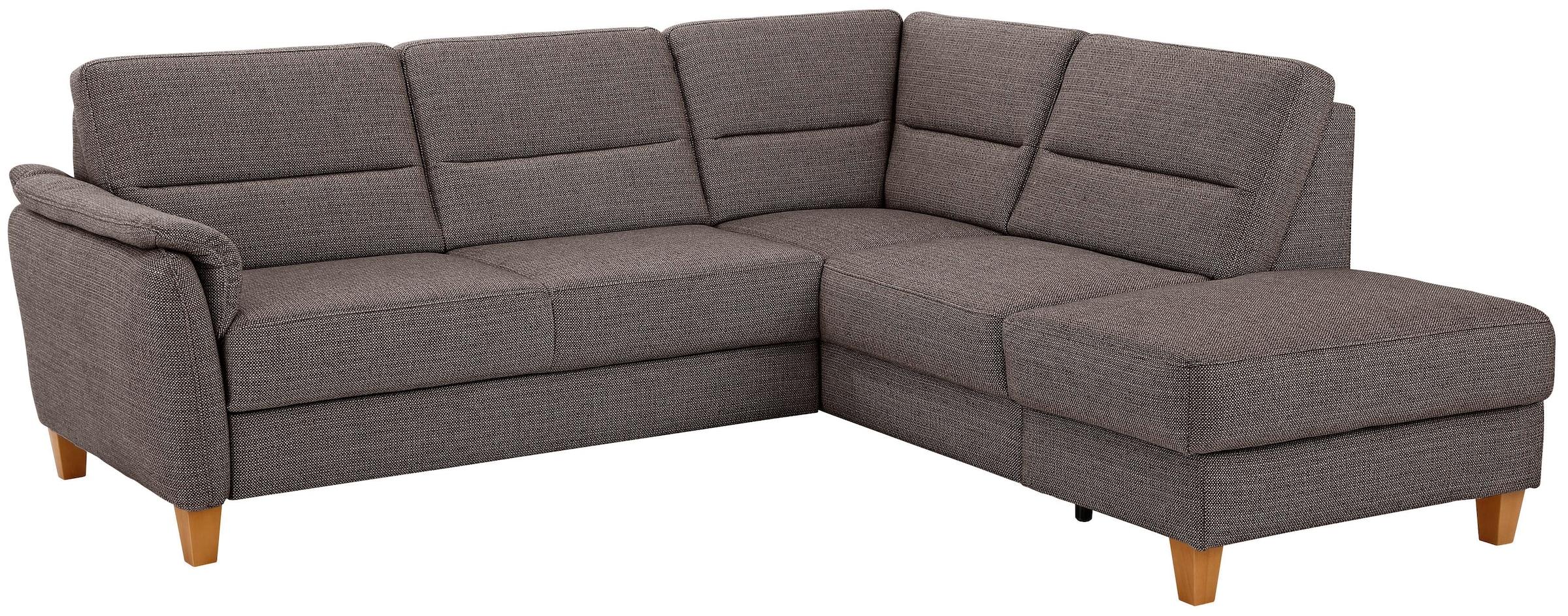 Home affaire Ecksofa "Palmera, L-Form, B: 236 cm, Bettfunktion & Bettkasten wählbar" Federkern-Polsterung, Sitzhöhe 48 cm, handgefertigt, stilvolles Design