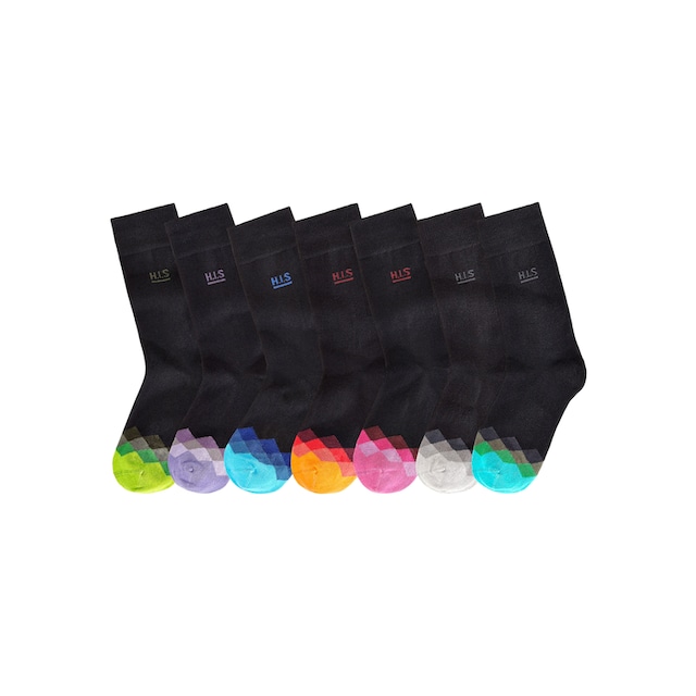 H.I.S Socken (7 Paar) mit tollen Farbmuster an der Spitze | BAUR