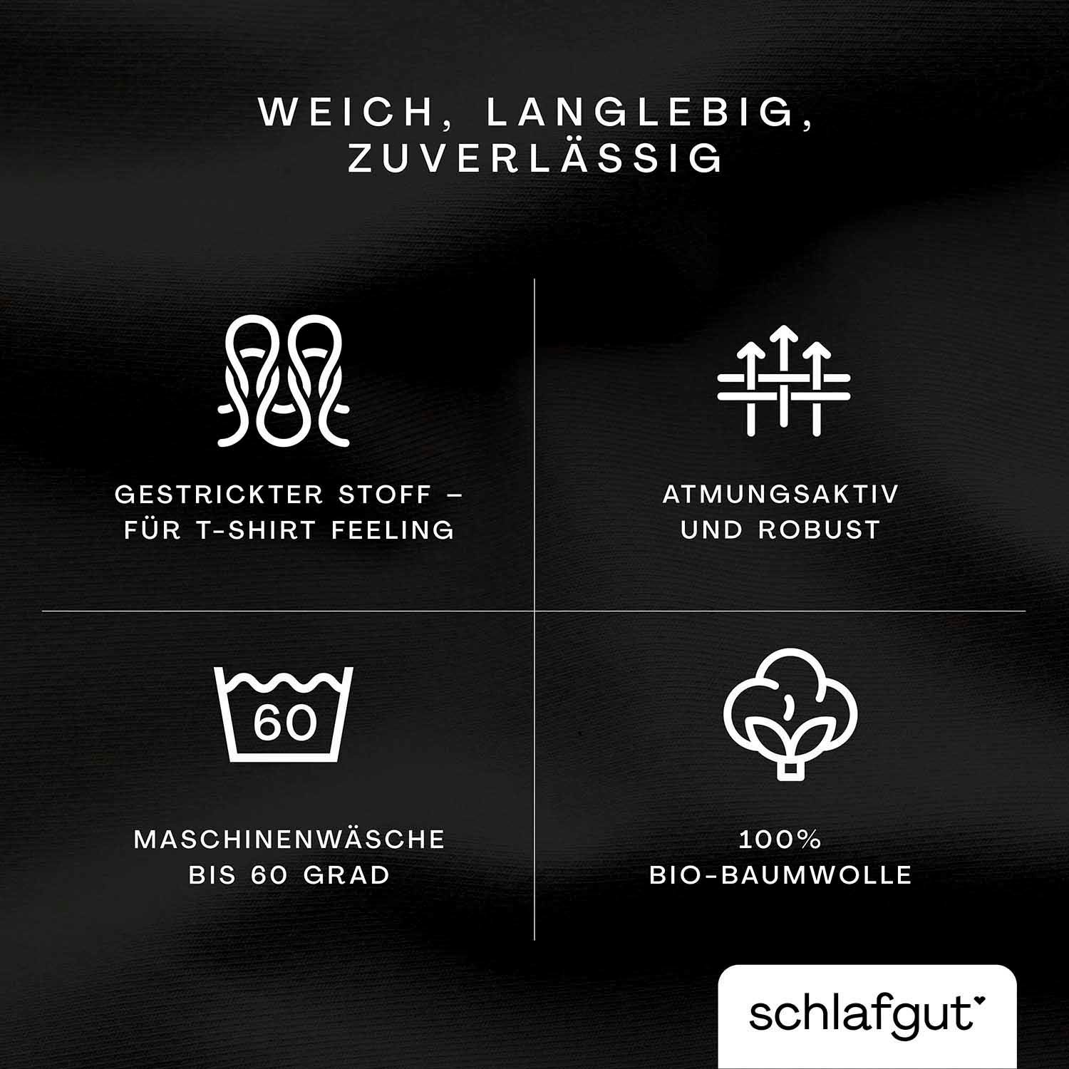 Schlafgut Spannbettlaken »CASUAL u.a. in Gr. 90x200, 140x200 oder 180x200 cm, 100% Bio-Baumwolle«, Bettlaken für Matratzen bis 25 cm Höhe, zuverlässig, langlebig, weich