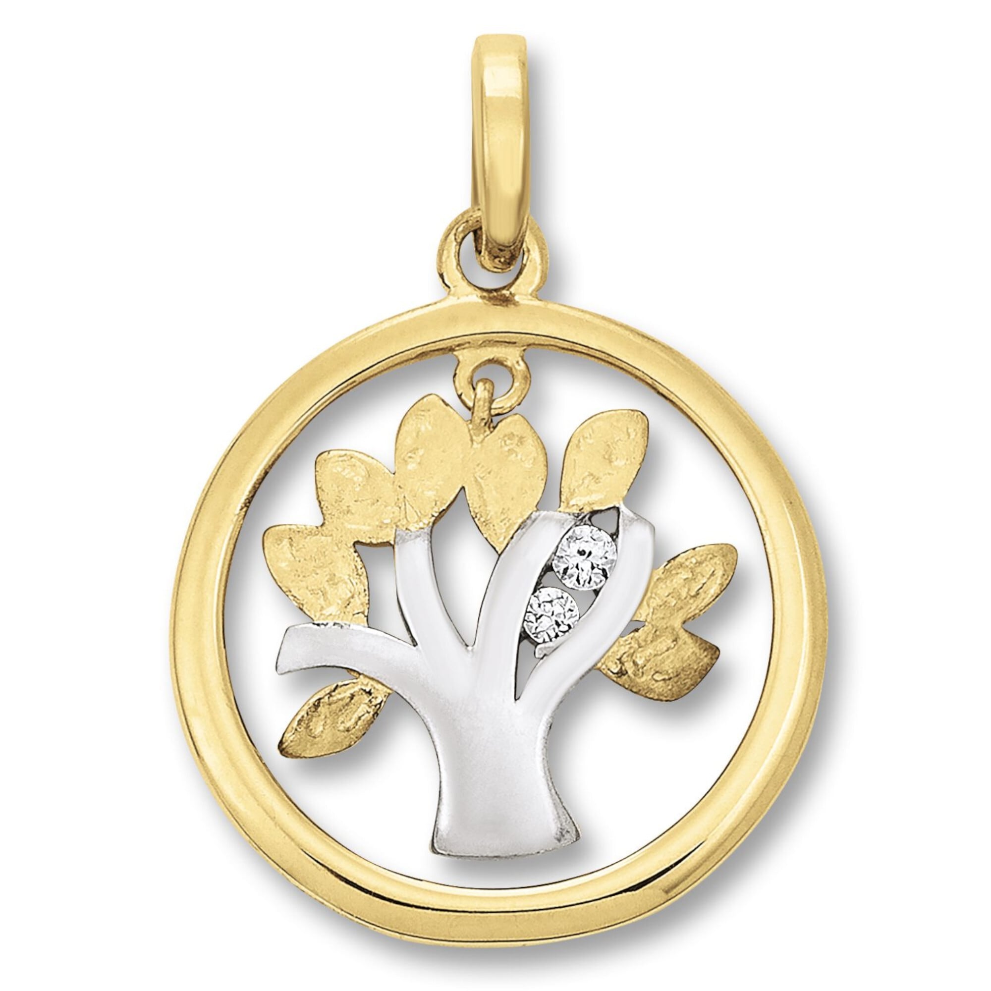 Gold online bestellen ELEMENT Lebensbaum 333 Anhänger Gelbgold«, Schmuck Lebensbaum »Zirkonia Damen | BAUR ONE aus Kettenanhänger