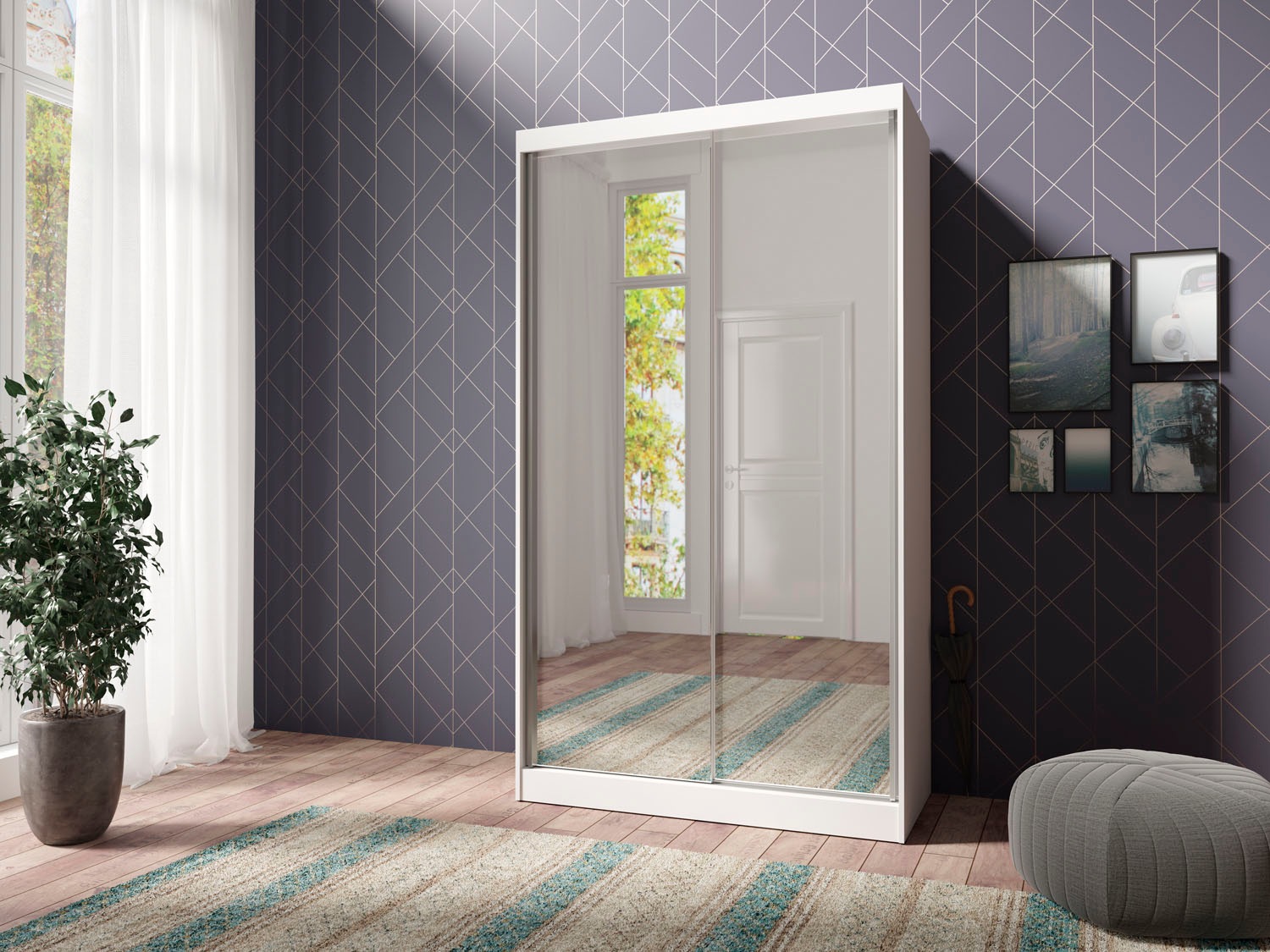 Helvetia Schwebetürenschrank »London«, mit Spiegel