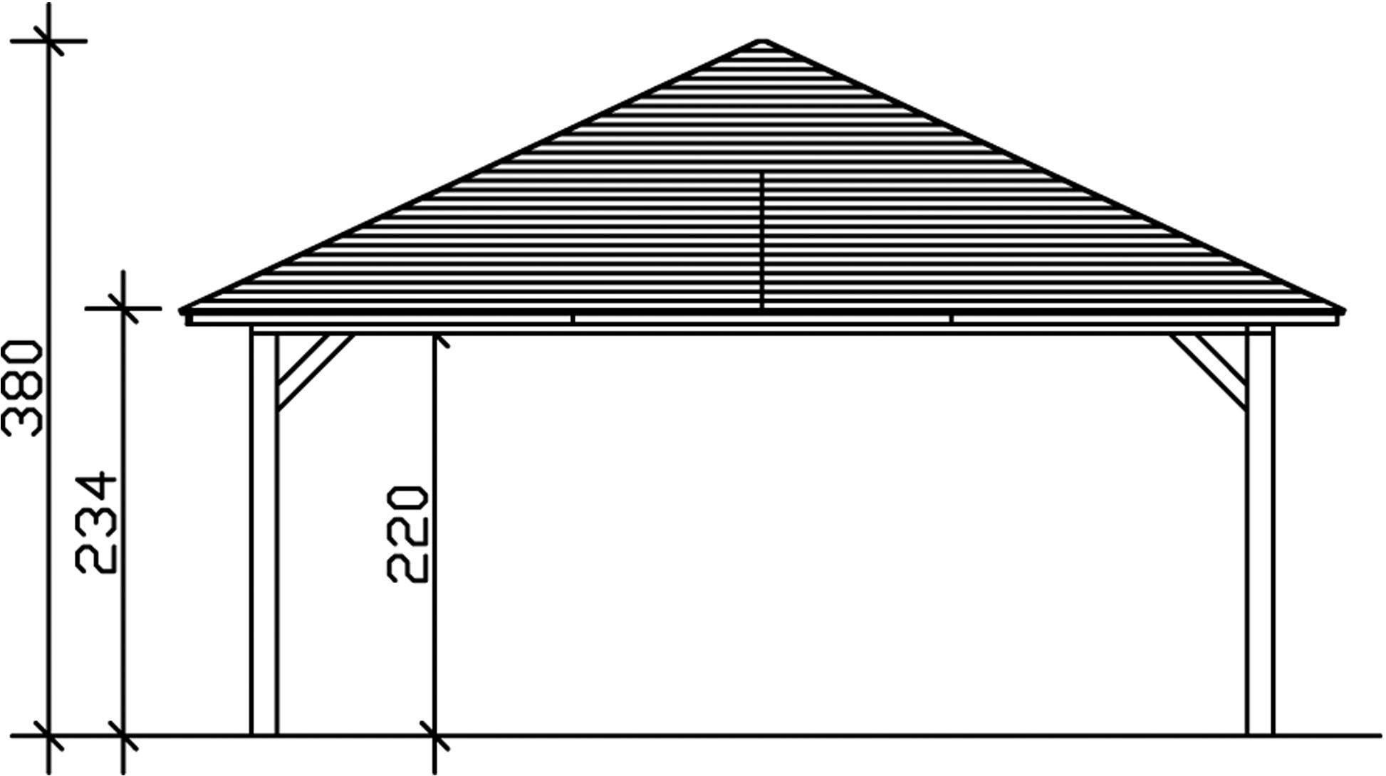 Skanholz Doppelcarport »Taunus«, 530 cm, Anthrazit