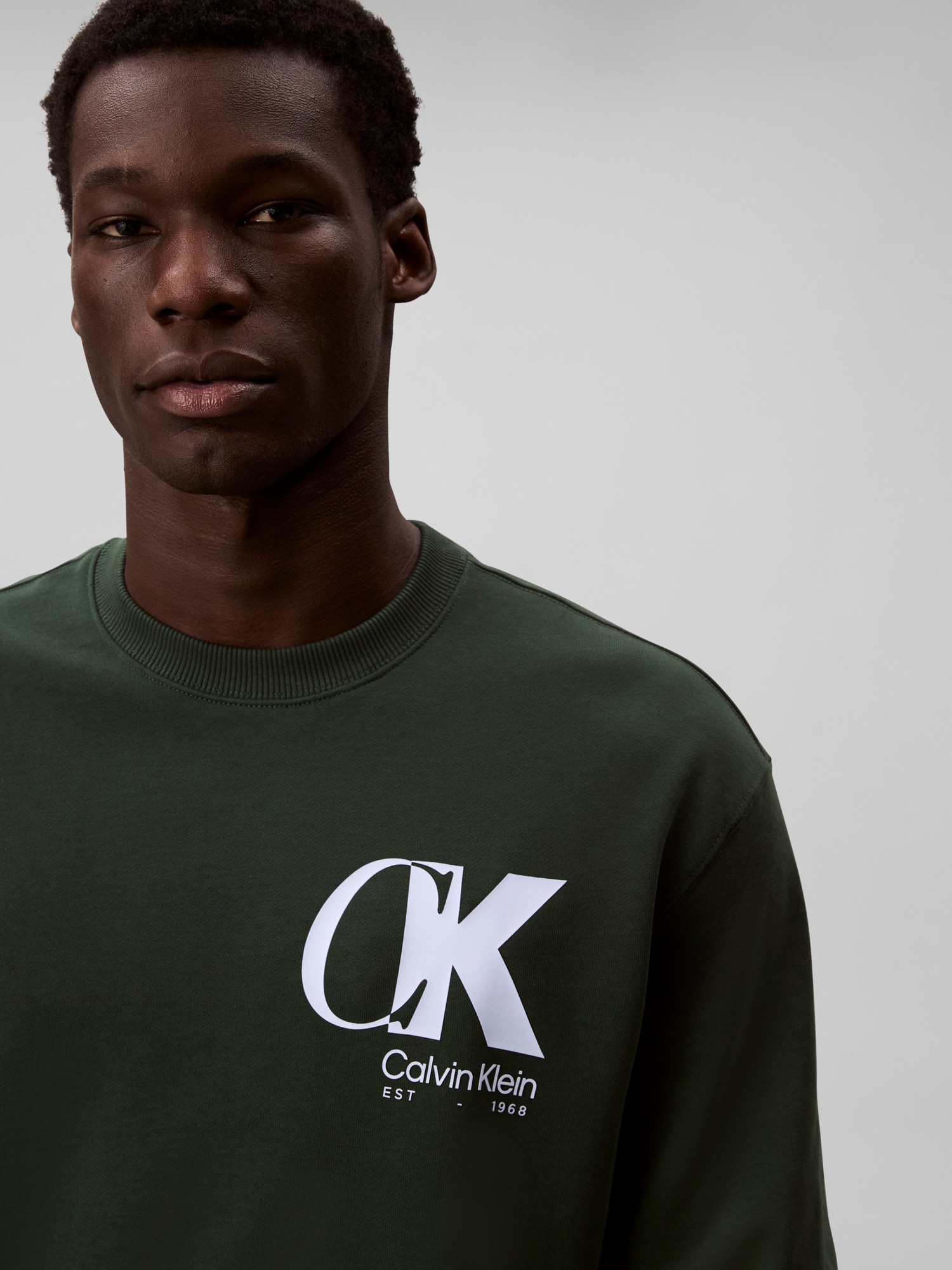 Calvin Klein Sweatshirt »LS EU 350TERRY CK OVERLAP GRAPHI«, Rundhalsausschnitt, regular fit