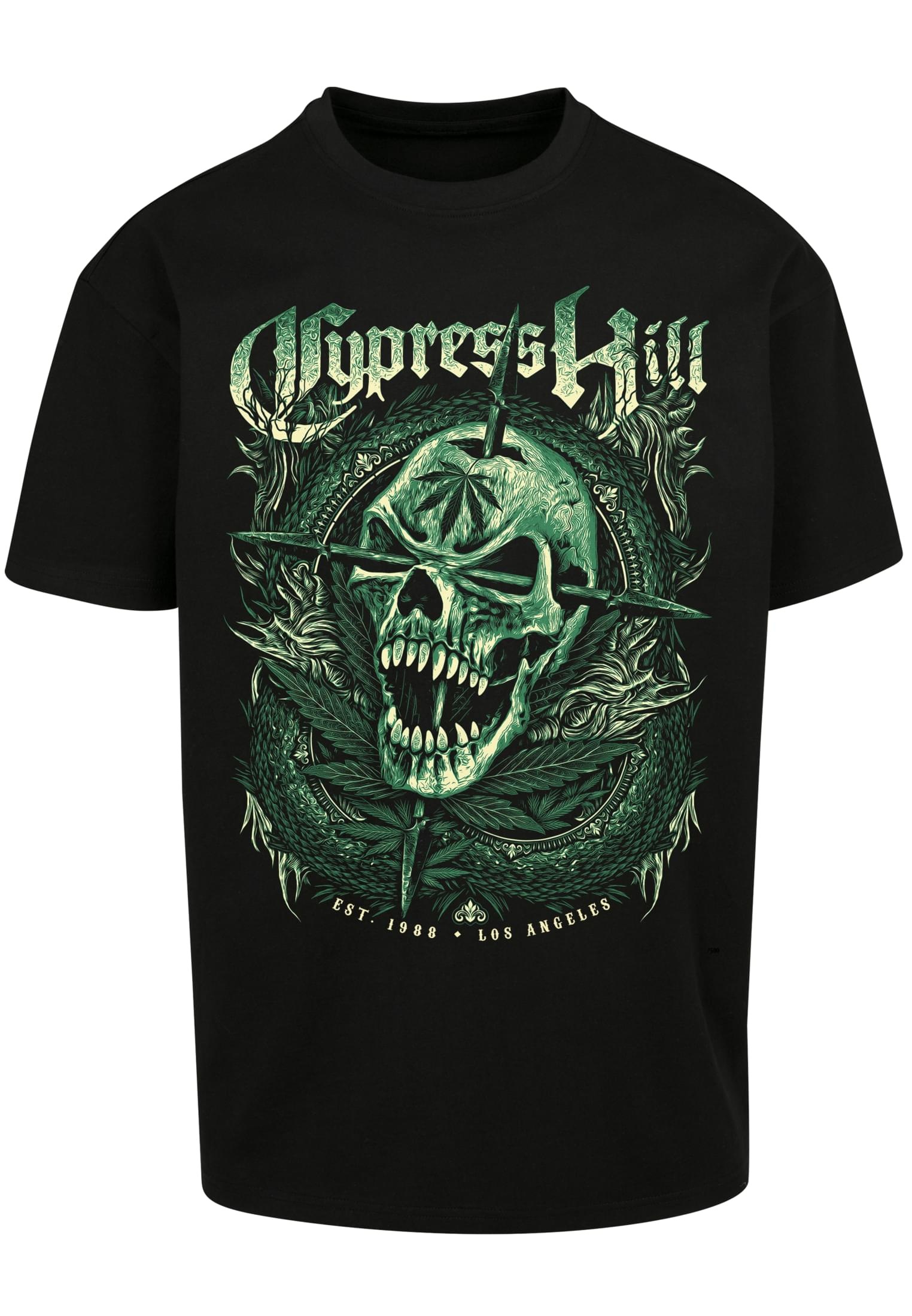 MisterTee Kurzarmshirt "Herren Cypress Hill Skull Face Oversize Tee"