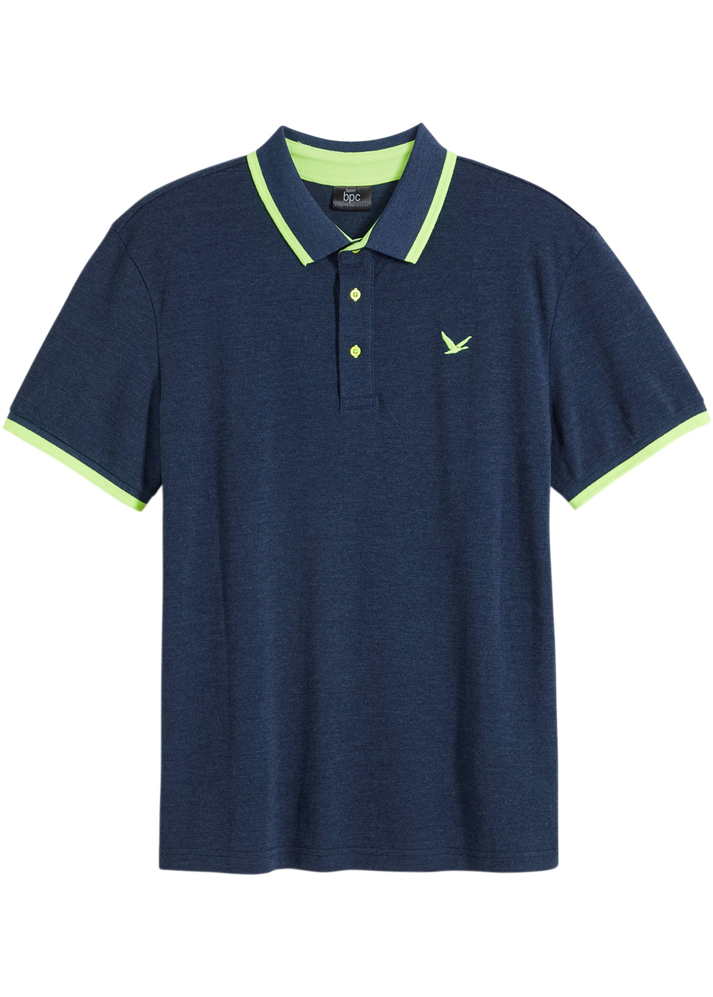 bonprix Poloshirt »Piqué-Poloshirt mit reiner Baumwolle« Regular fit, Kurzarm, mit neonfarbenen Details, mit Polokragen