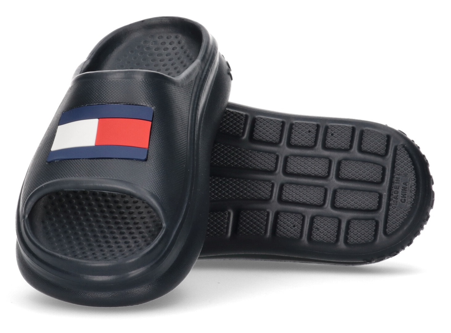 Tommy Hilfiger Badepantolette »FOAM SLIDE«, Sommerschuh, Schlappen, Badeschuh, Poolslides mit großem Markenlogo