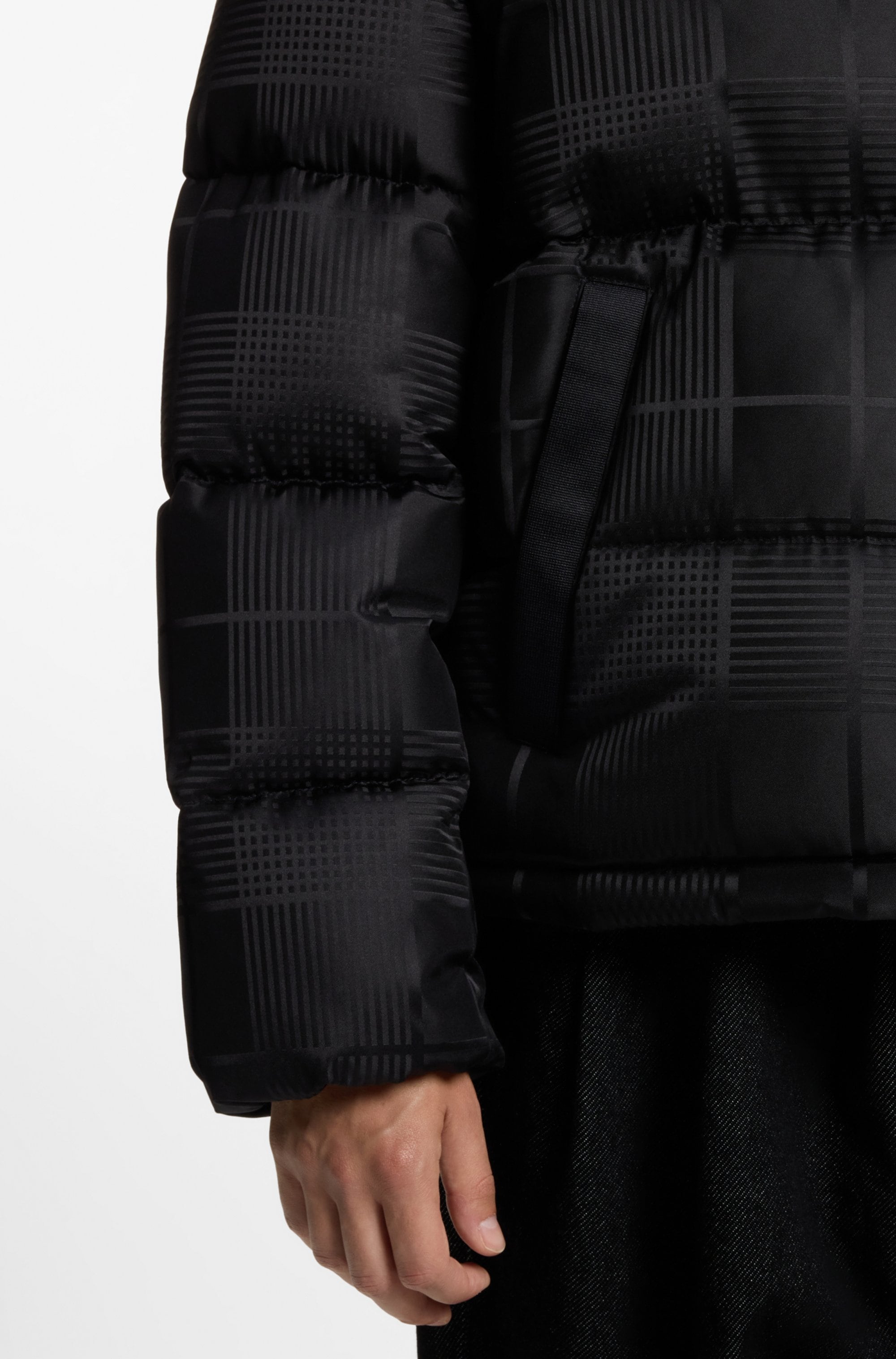 HUGO Steppjacke »Baltos« ohne Kapuze mit kariertem Jacquard-Muster, wasserabweisendes Finish, Regular Fit