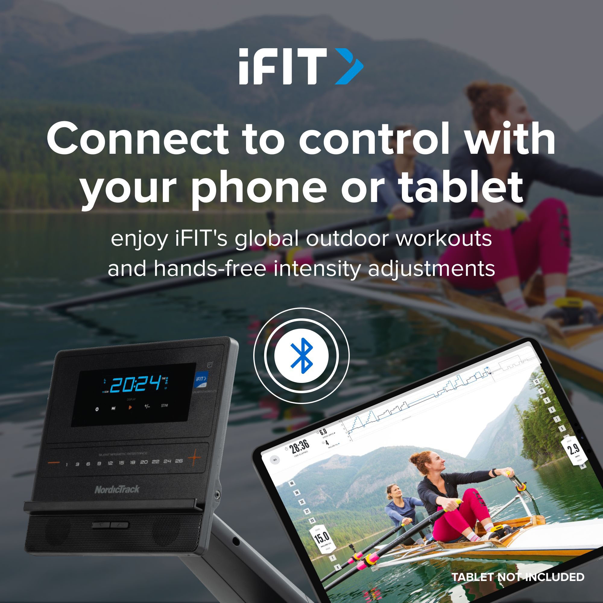 NordicTrack Rudergerät »NordicTrack RW300«, (Rower mit 5'' Display und Tabletfach), Rudermaschine, 26 Widerstandsstufen, Magnetbremssystem